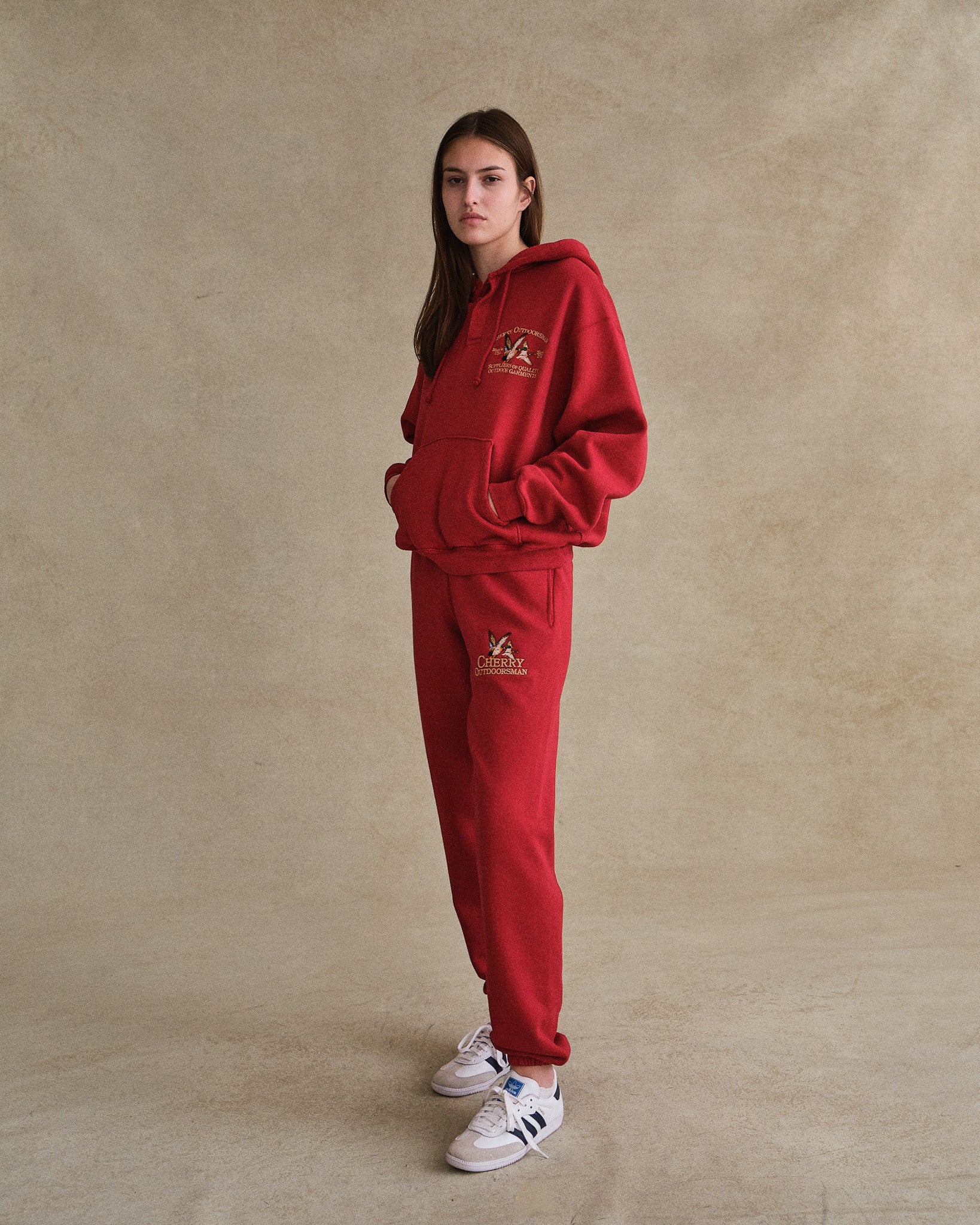 Outdoorsman Henley Hoodie (Red) - Image 7