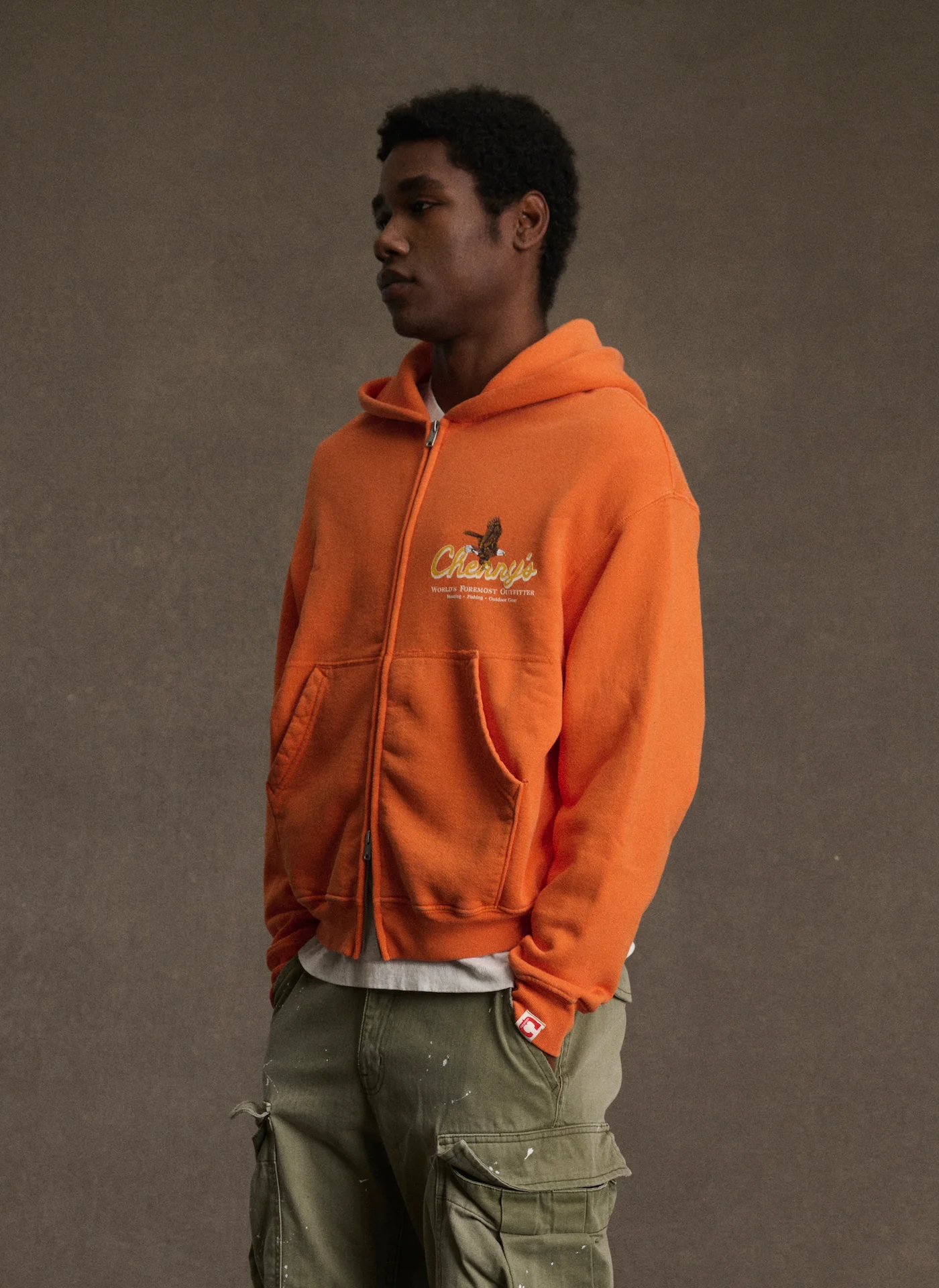 Outfitter Zip Up Hoodie (Orange) - Image 4
