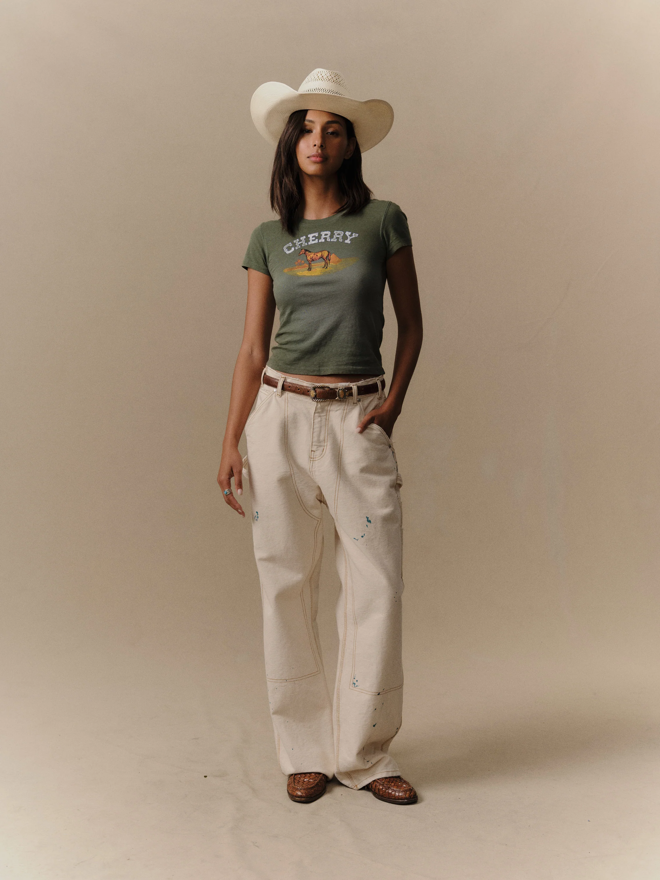 Palamino Baby Tee (Army Green) - Image 2