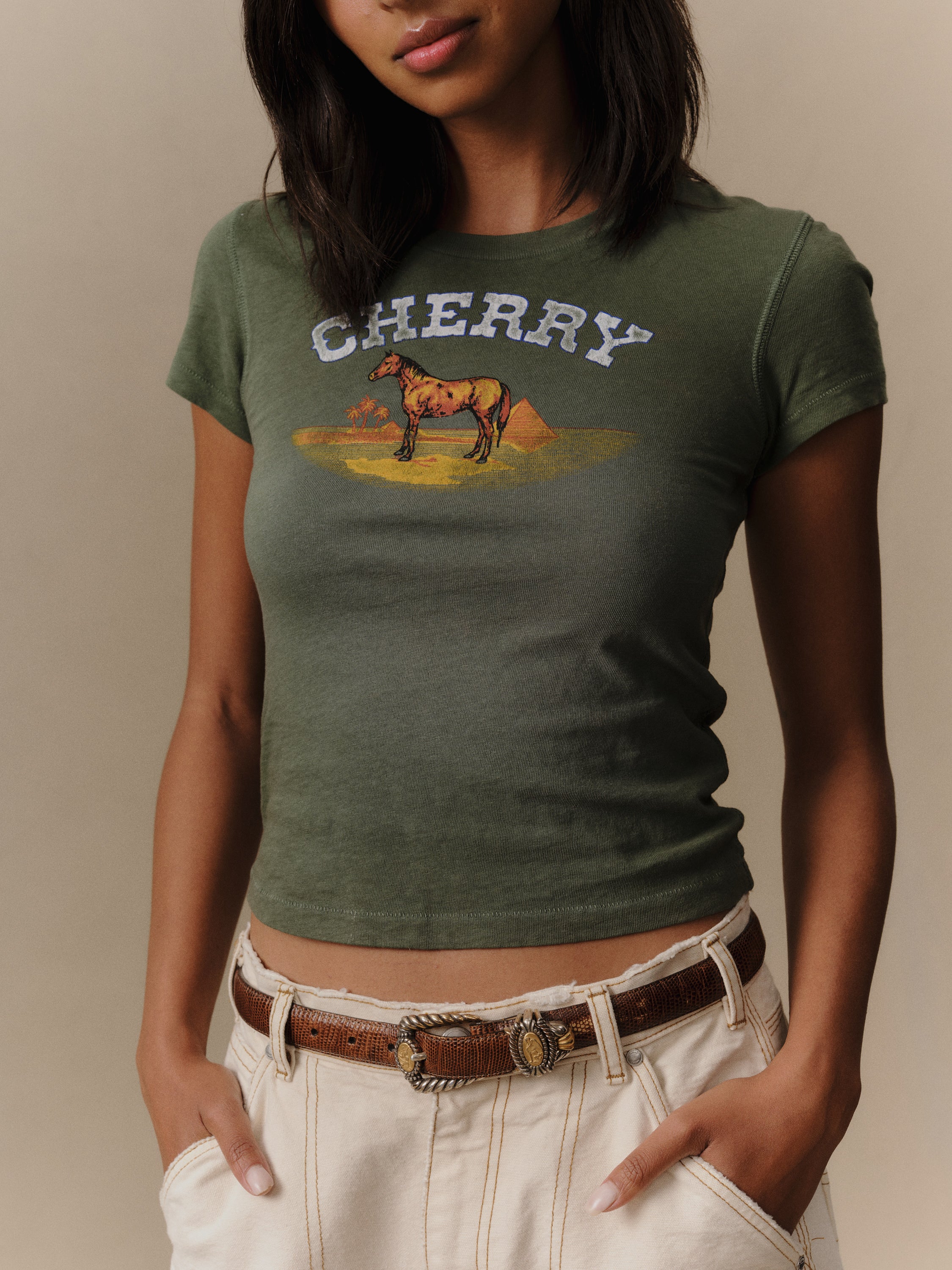 Palamino Baby Tee (Army Green) - Image 3