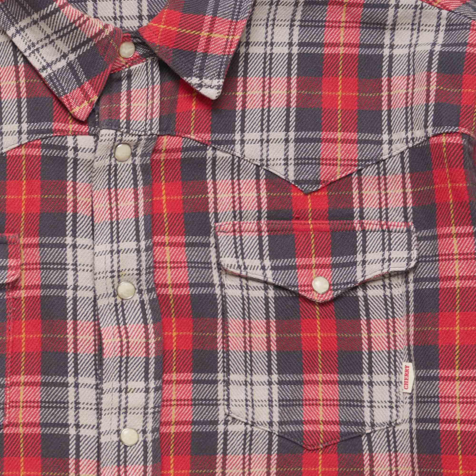 Plaid Western Shirt (Red) - Image 5