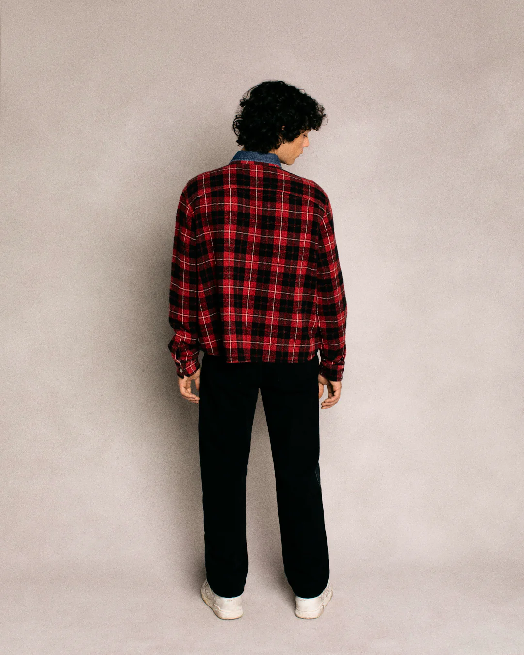 Plaid Zip Shirt Jacket (Red) - Image 8