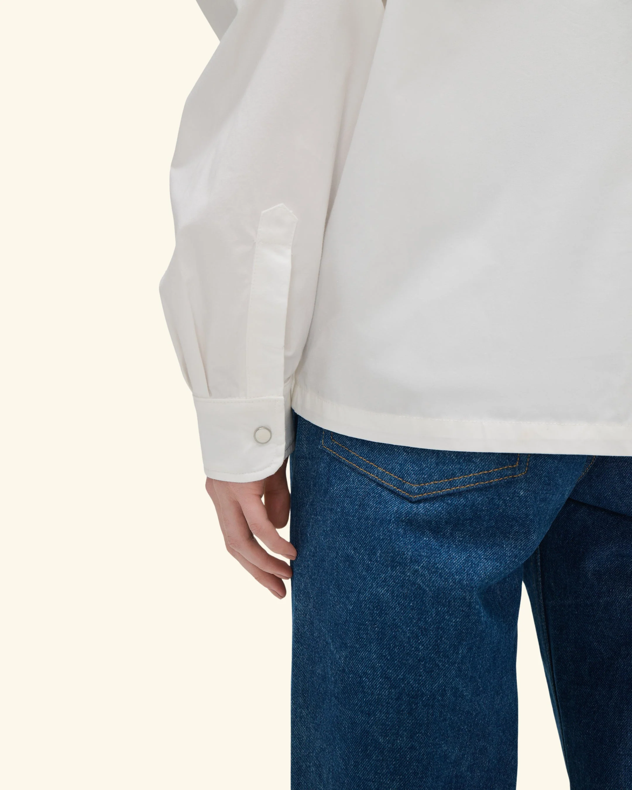 Poplin Western Shirt (White) - Image 12