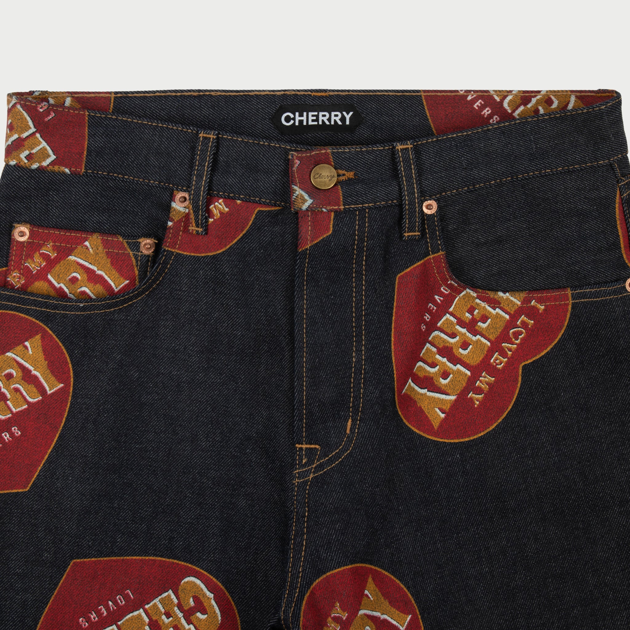 Printed Relaxed Five Pocket (Indigo) - Image 3