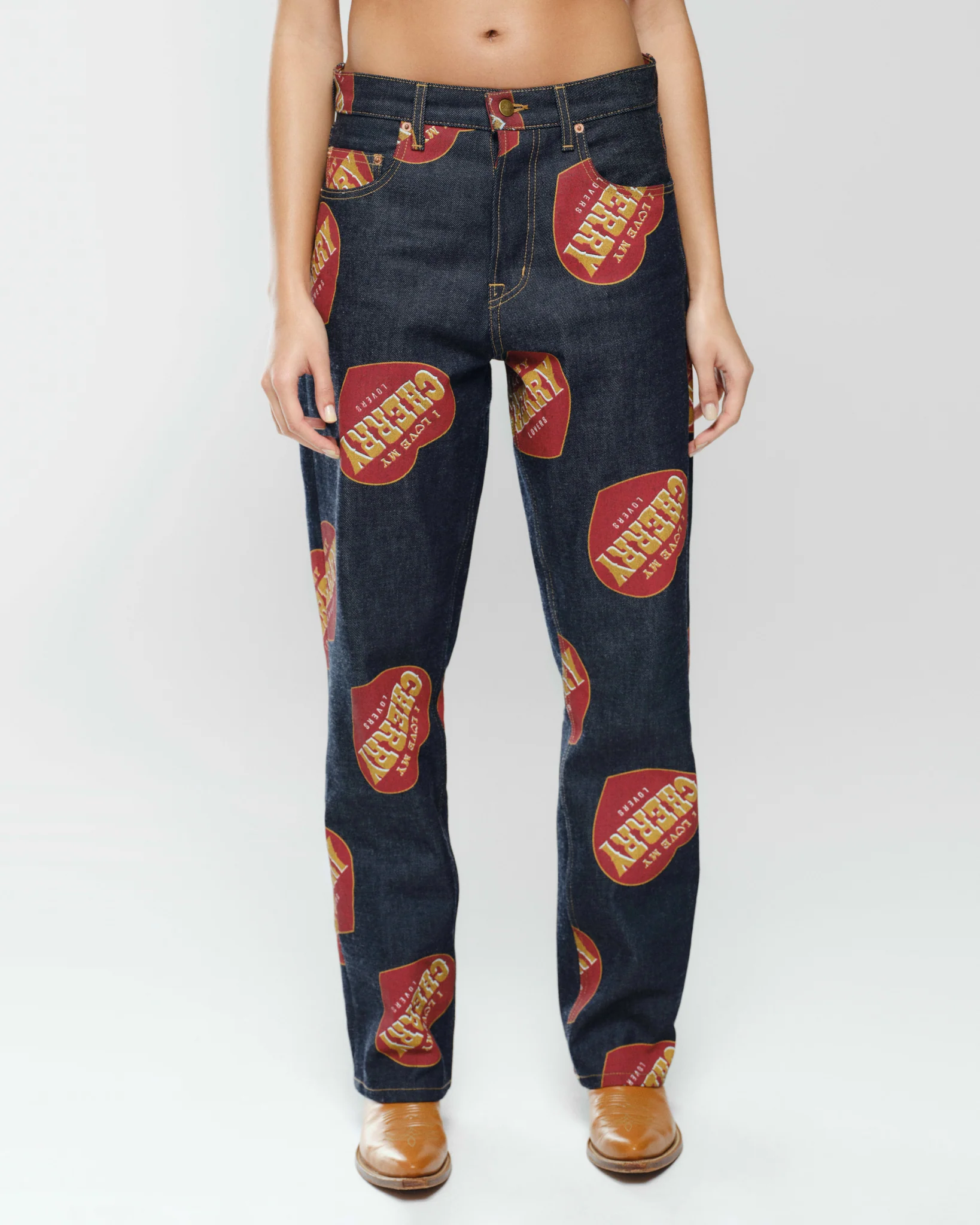 Printed Relaxed Five Pocket (Indigo) - Image 6