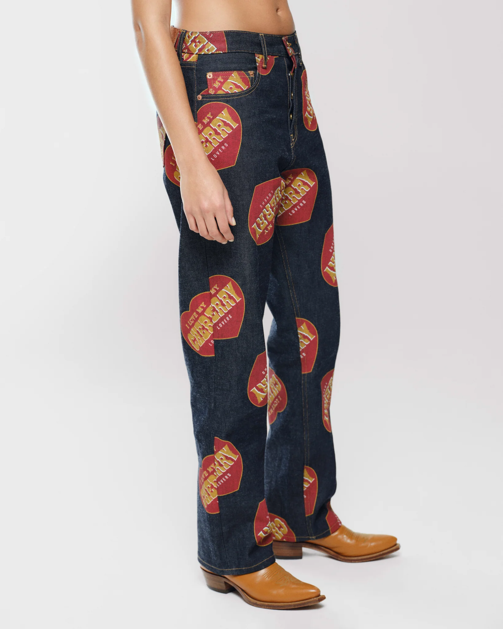 Printed Relaxed Five Pocket (Indigo) - Image 7
