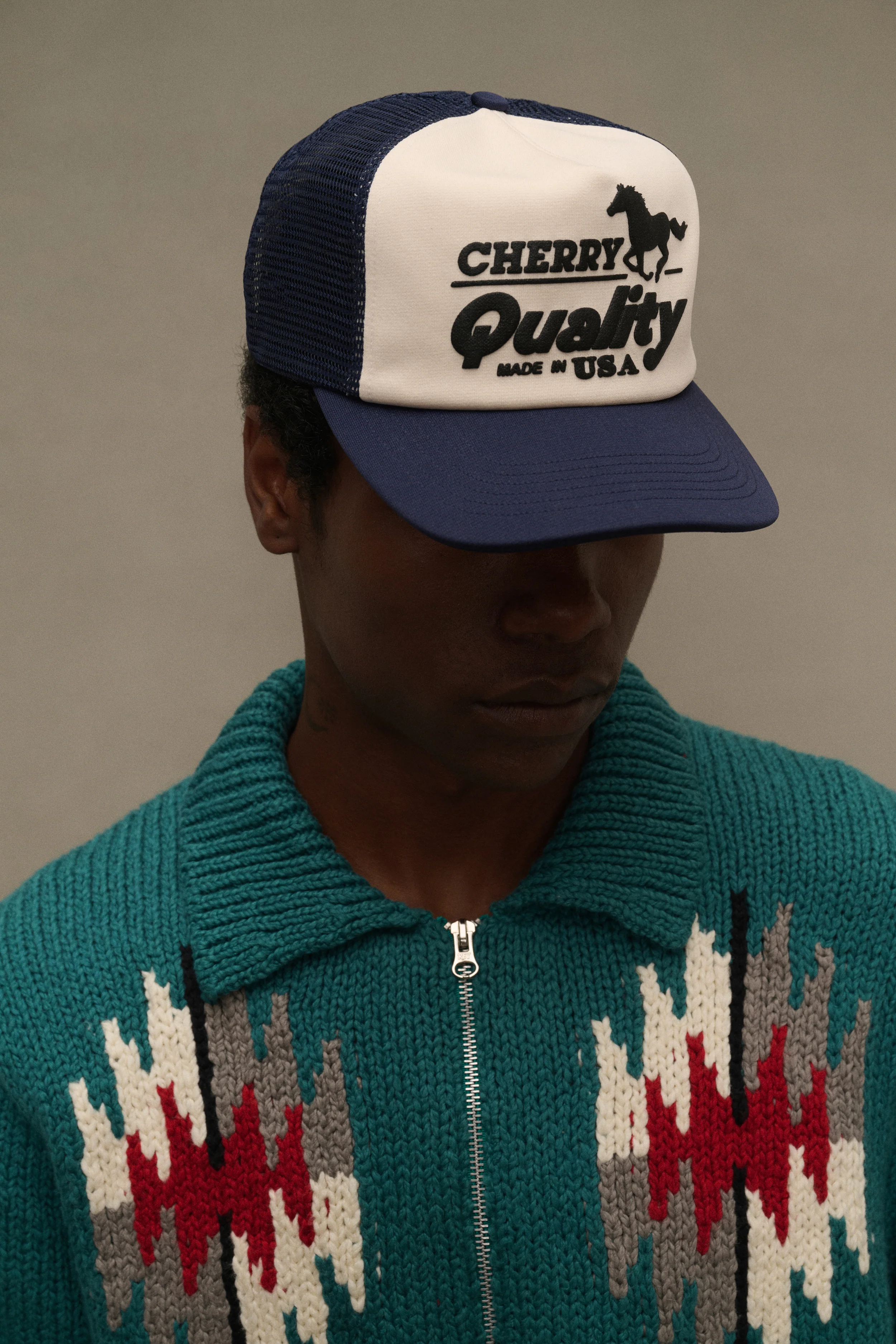 Quality Trucker Hat (Navy) - Image 2