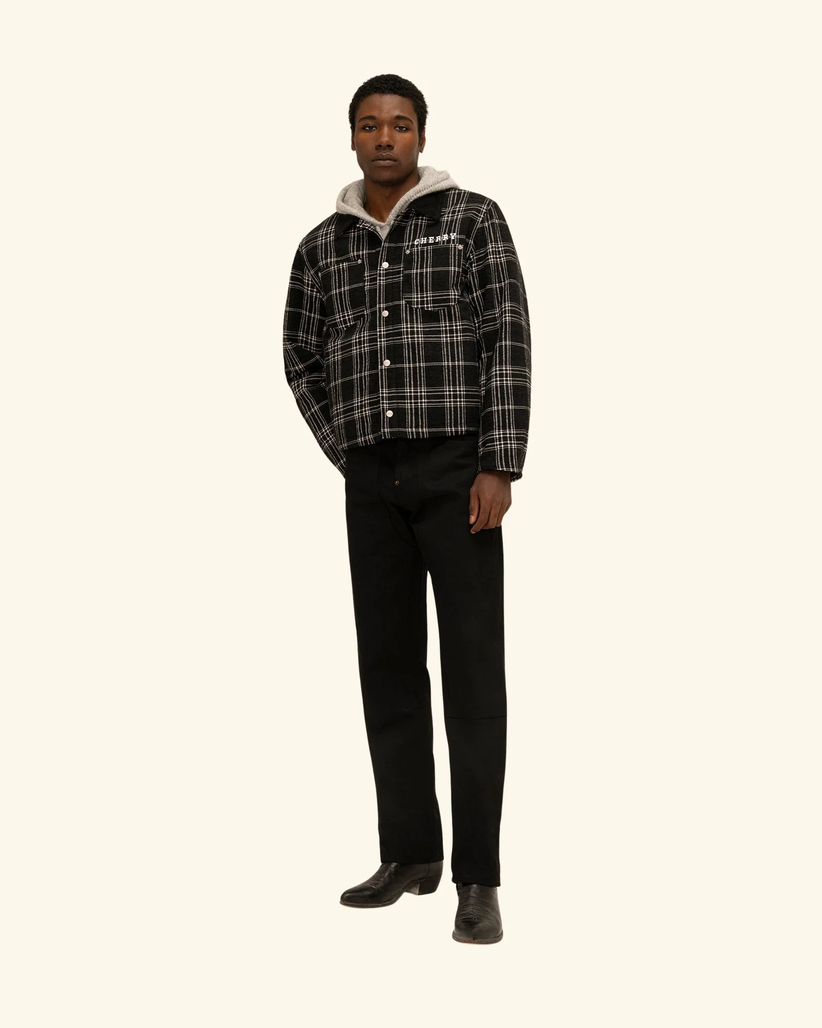 Quilted Lined Plaid Jacket - Image 3