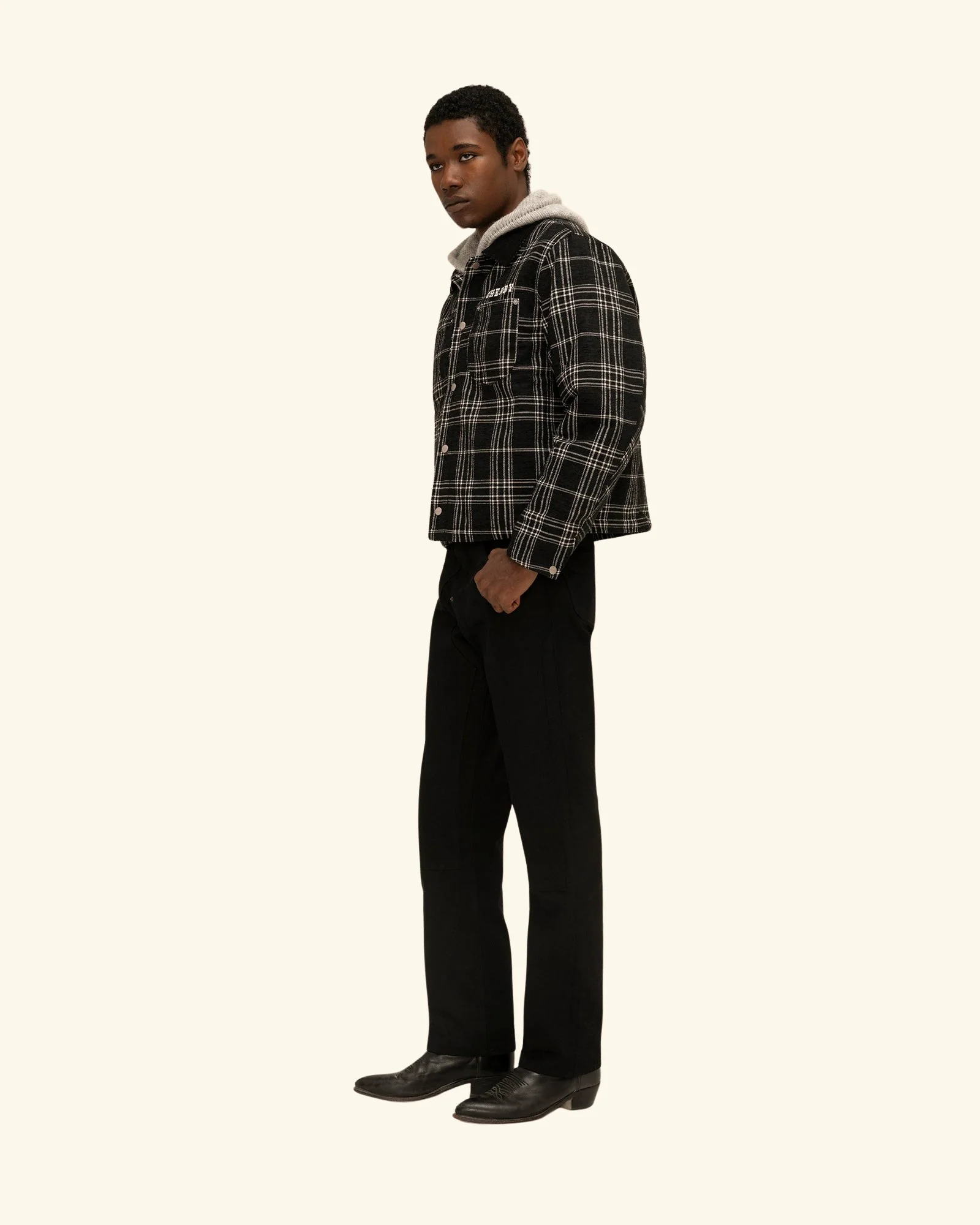Quilted Lined Plaid Jacket - Image 4