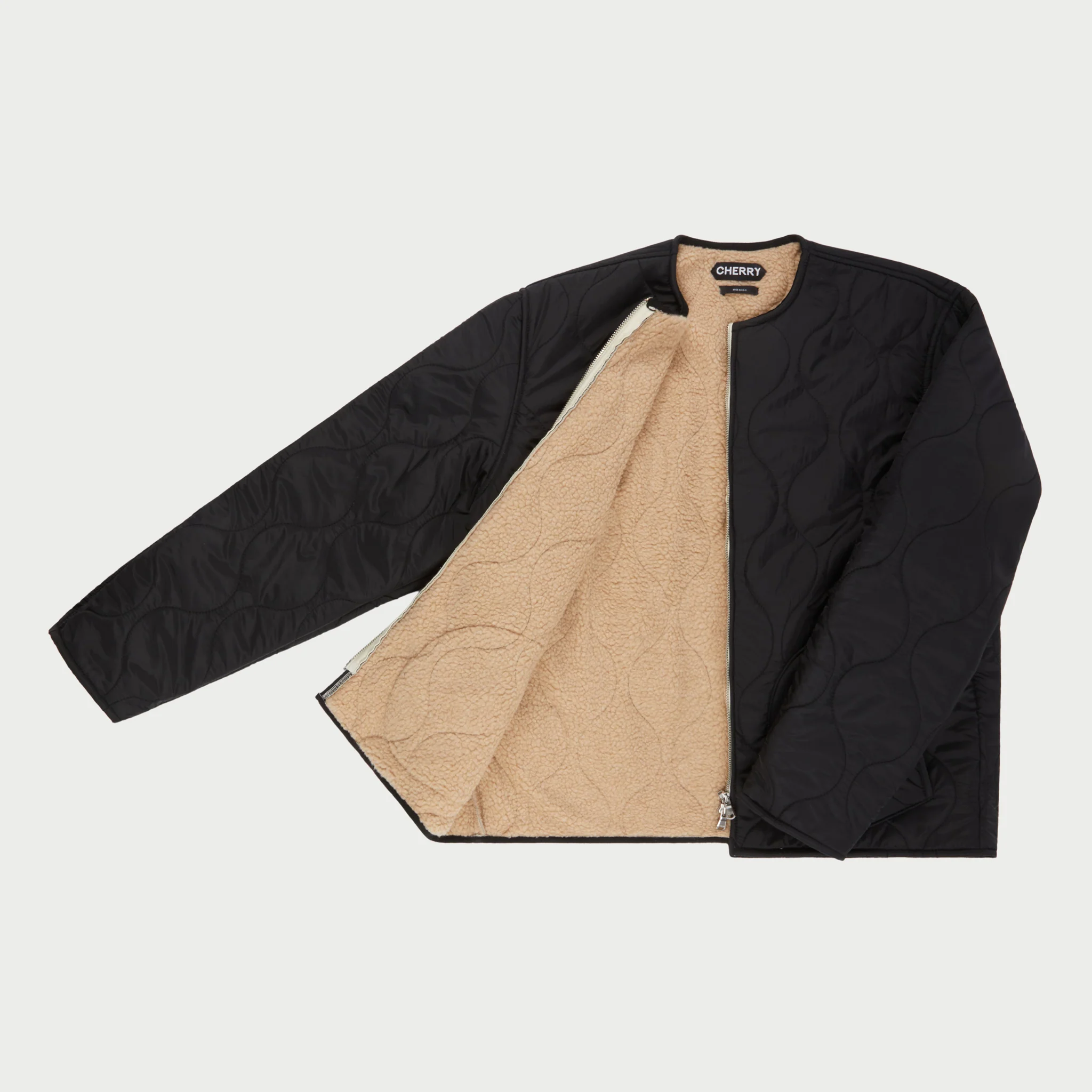 Quilted Shell Jacket (Black) - Image 3