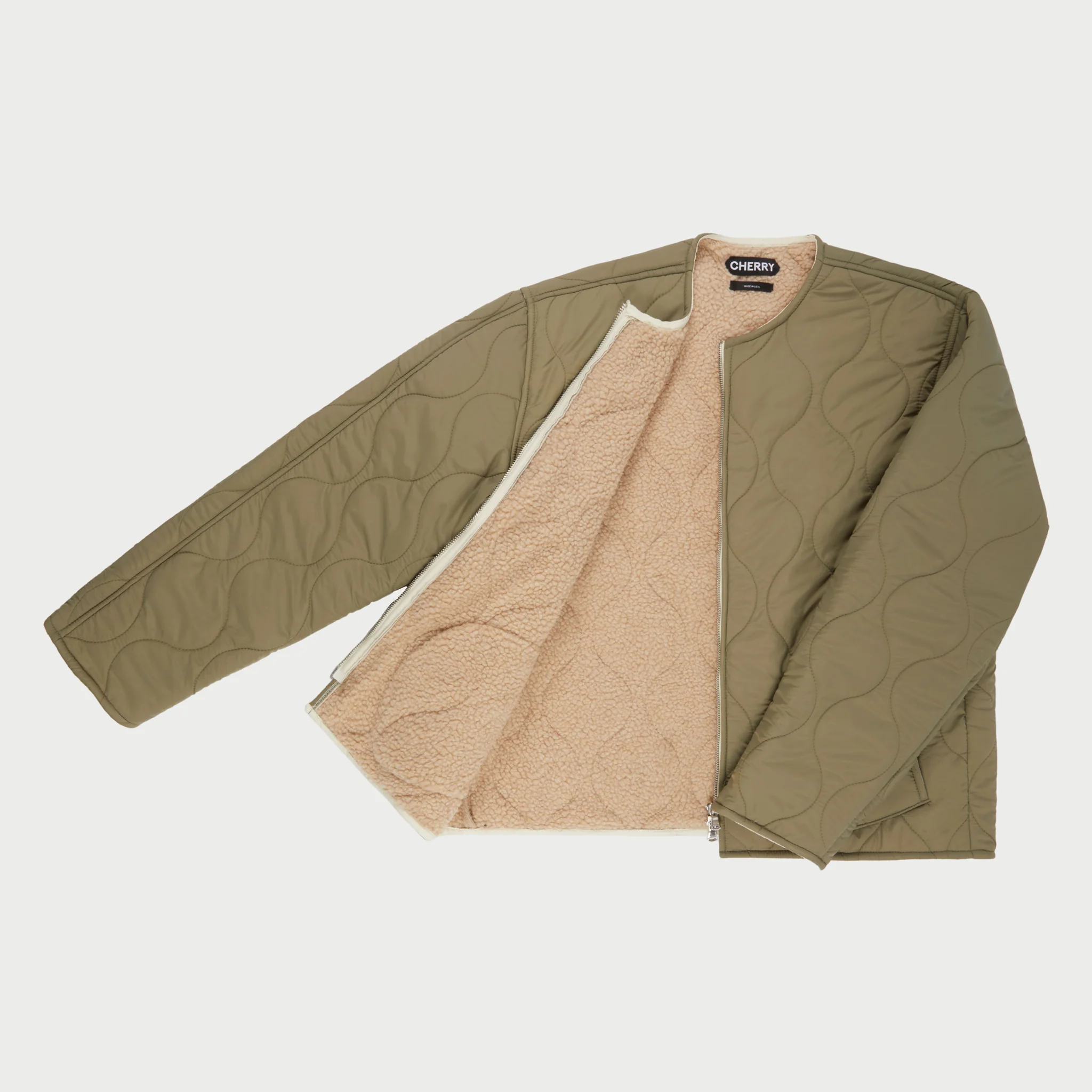 Quilted Shell Jacket (Green) - Image 4