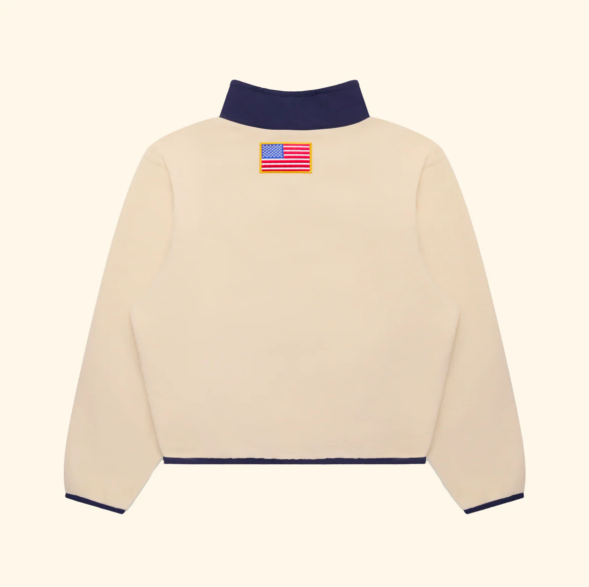 Racing Half Zip Fleece (Cream/Navy) - Image 3