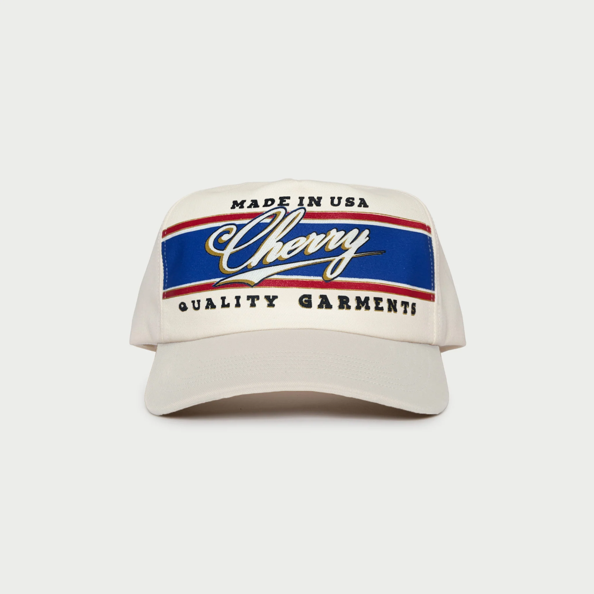 Racing 5 Panel Hat (Vintage White)