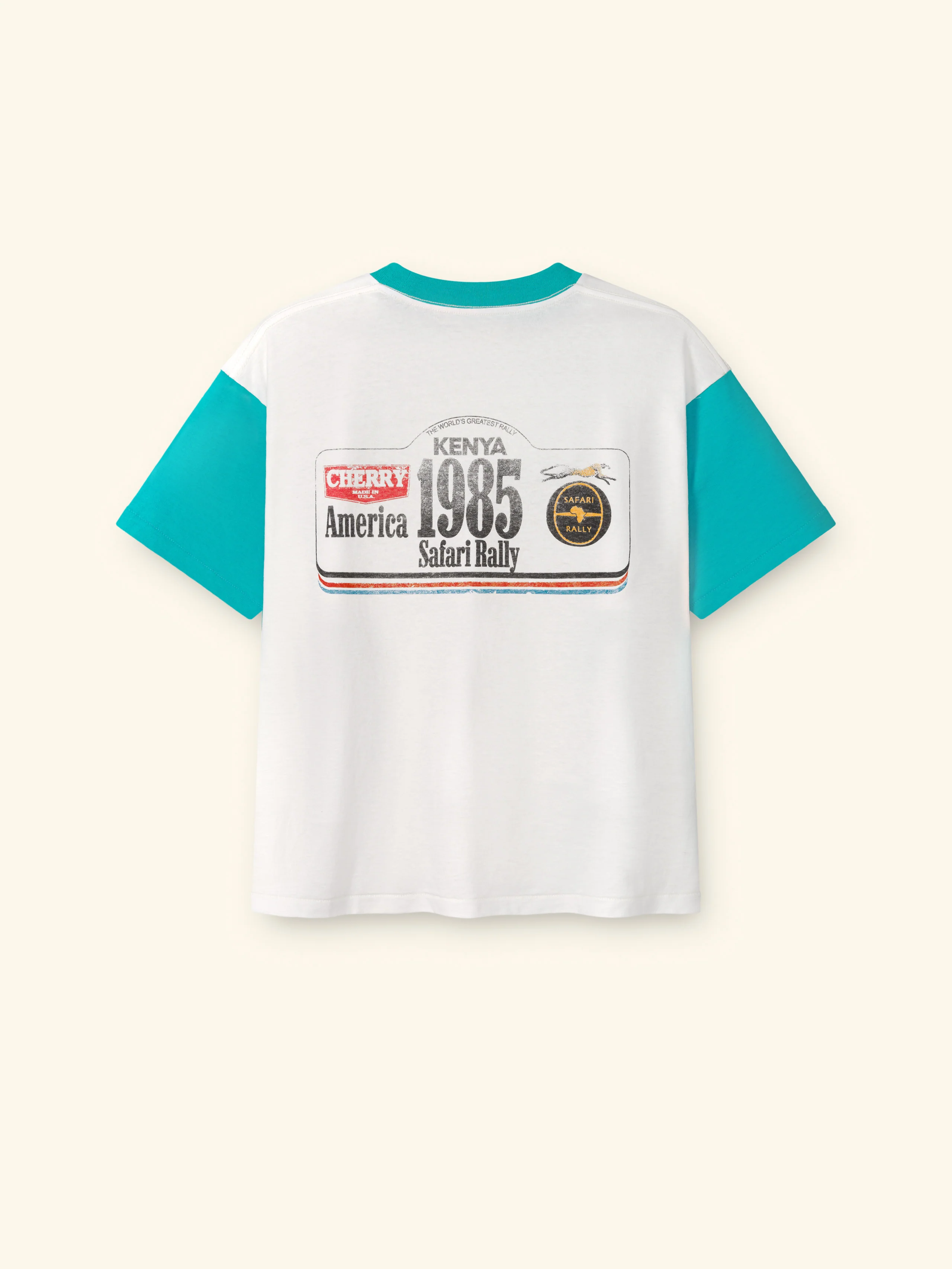 Safari Boxy Ringer Tee (Turquoise)
