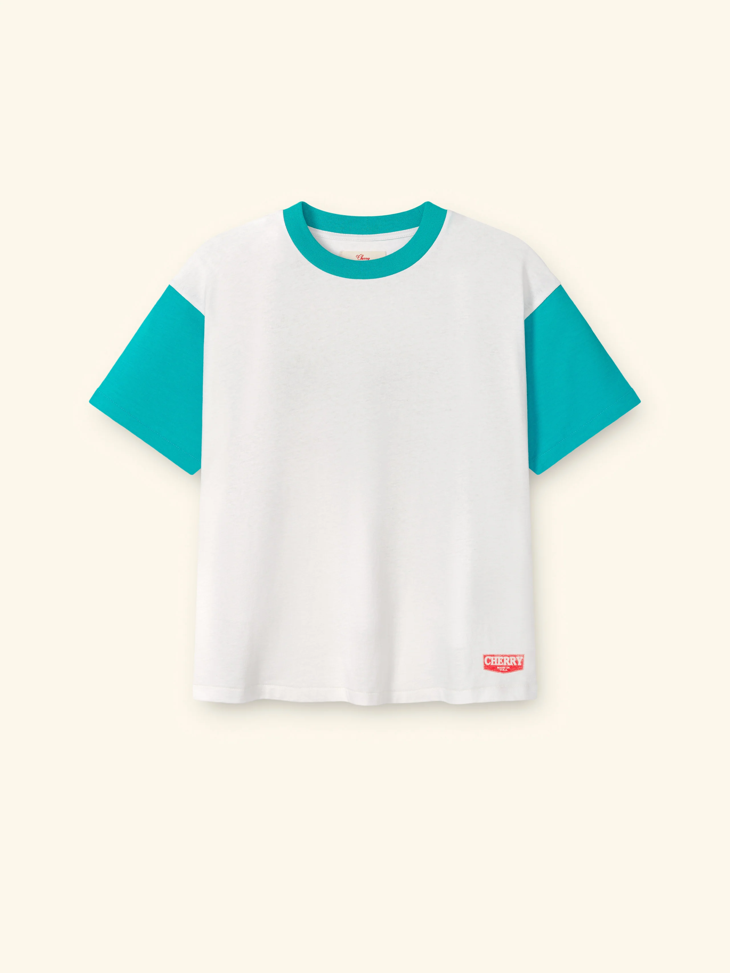 Safari Boxy Ringer Tee (Turquoise) - Image 3