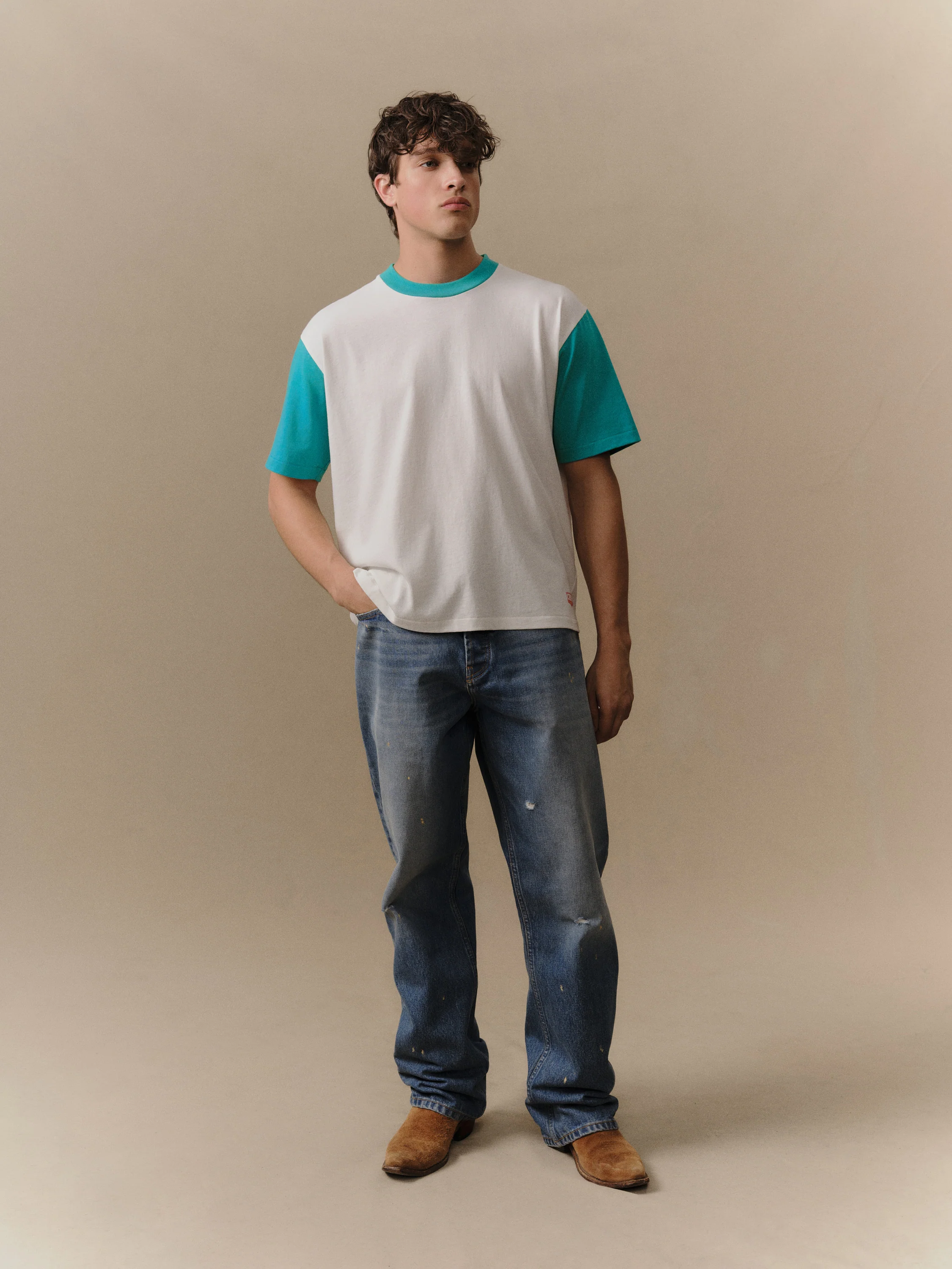 Safari Boxy Ringer Tee (Turquoise) - Image 5