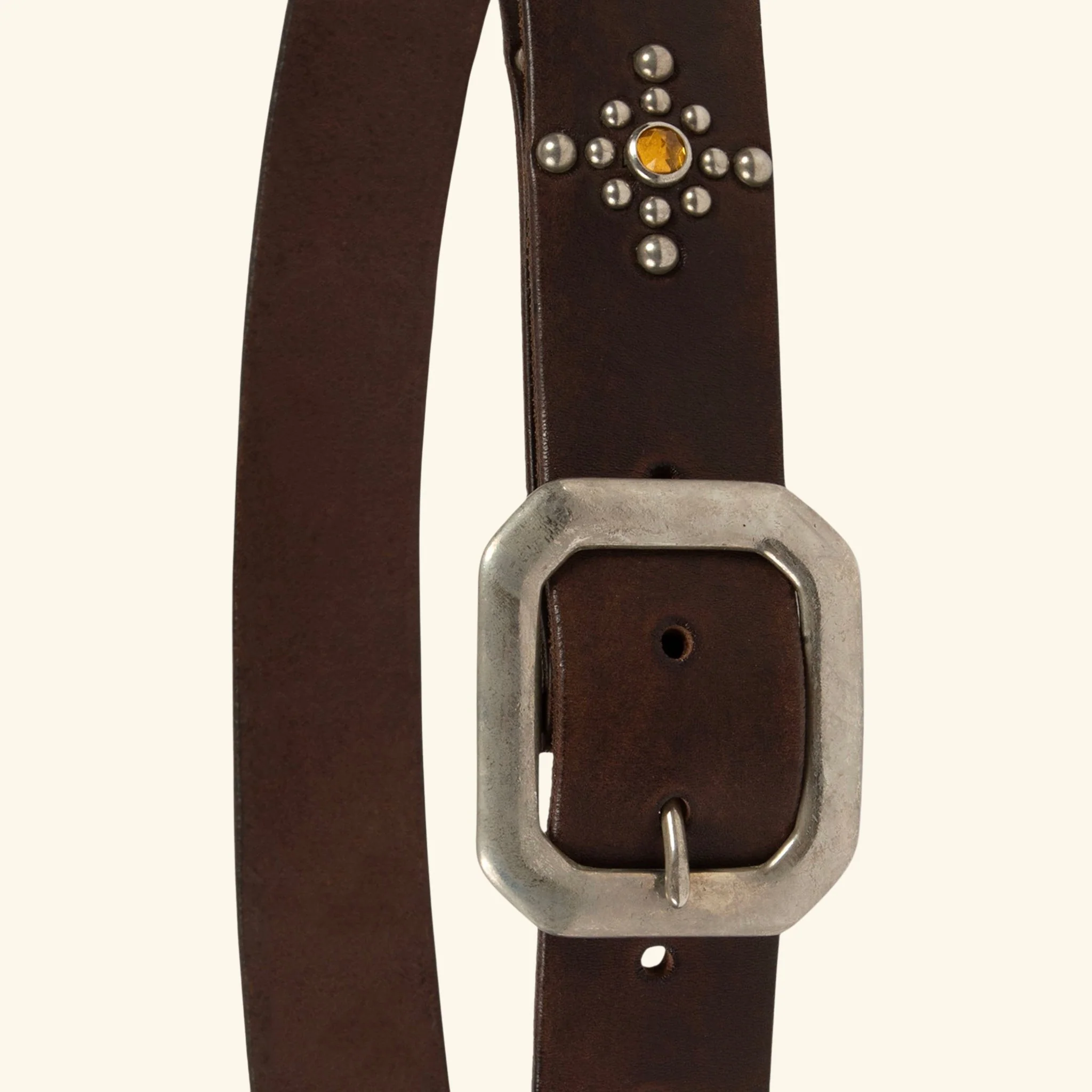 Santa Fe Studded Belt (Brown) - Image 4