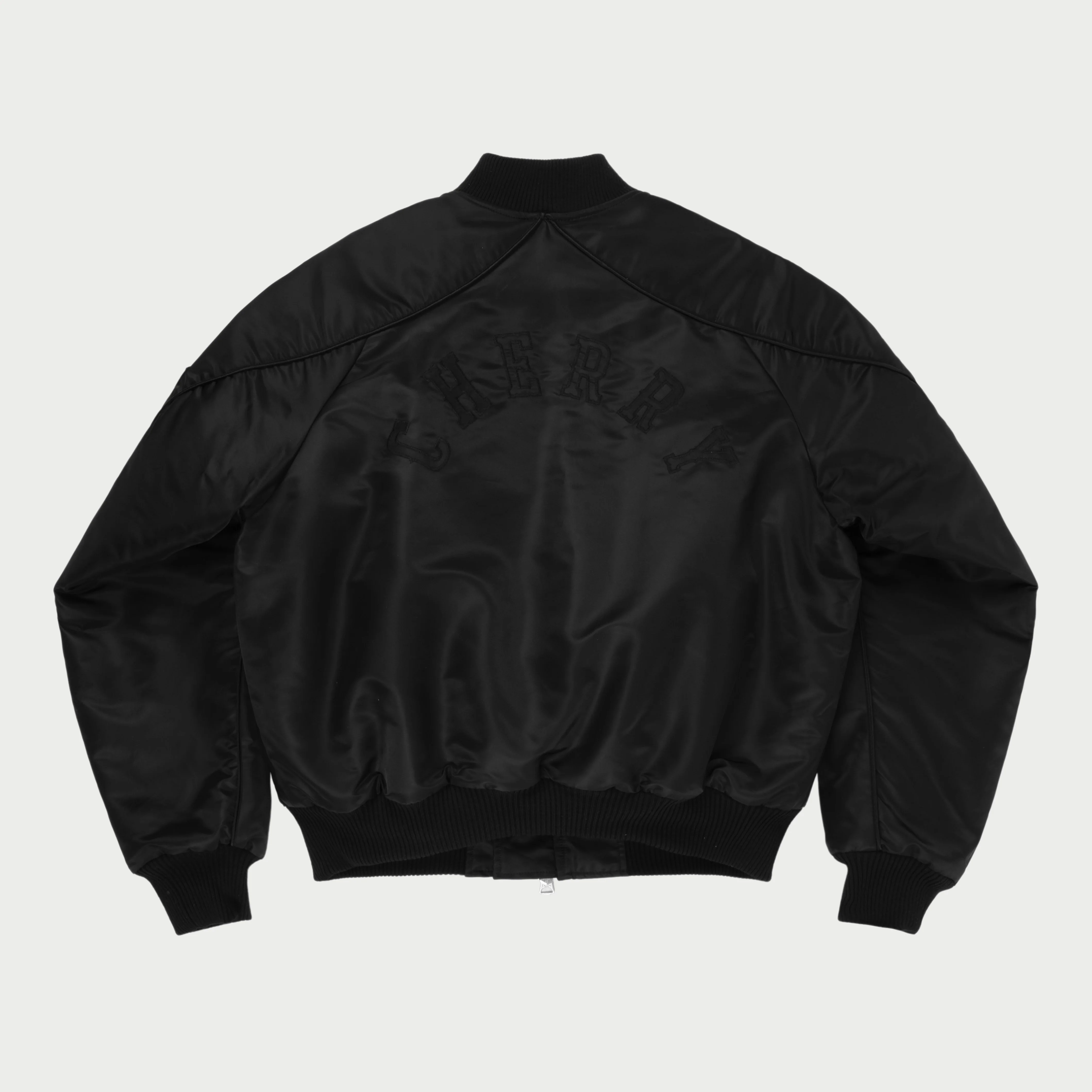 Satin Bomber Jacket (Black) - Image 2