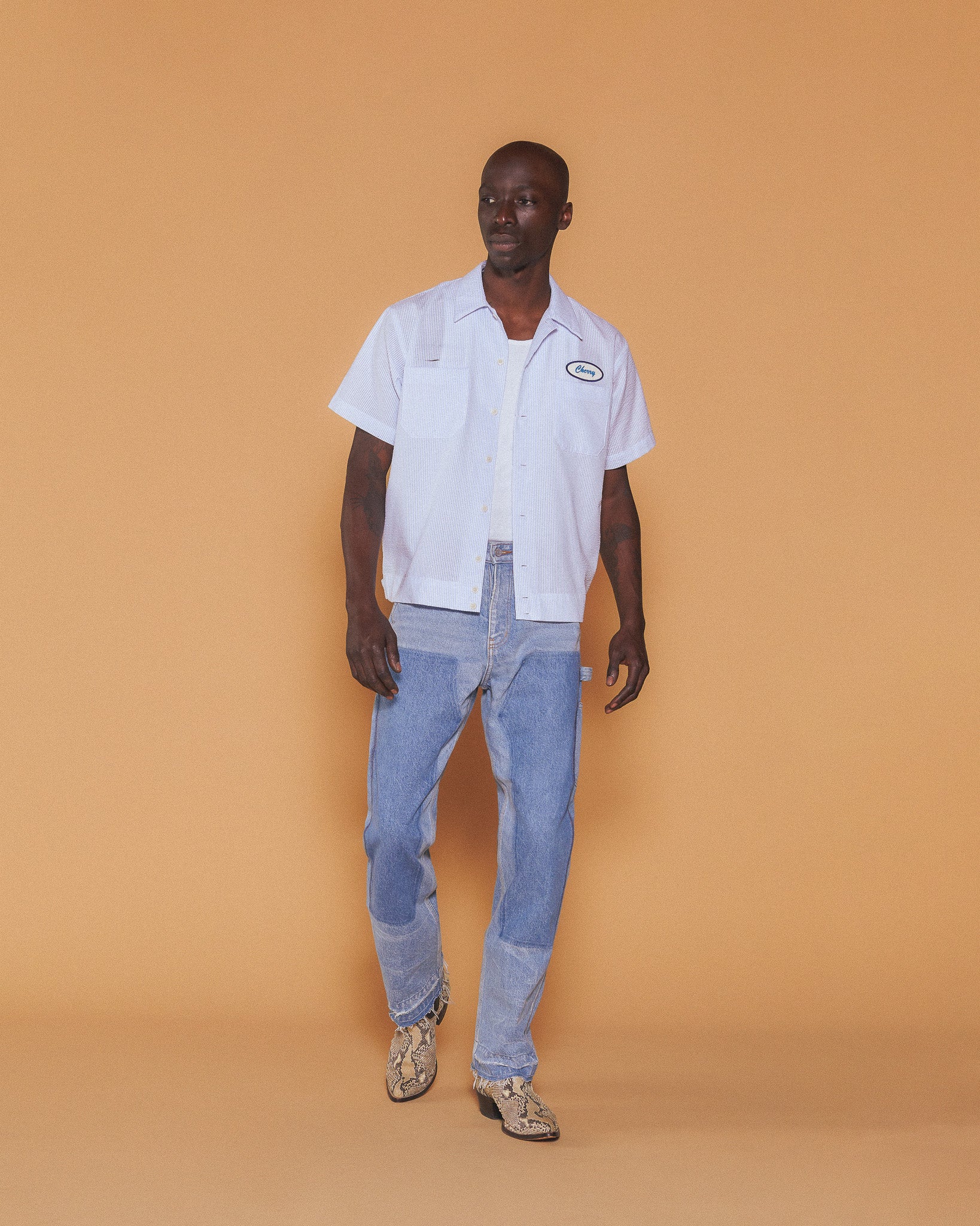 Seersucker Mechanic Shirt (Blue) - Image 4