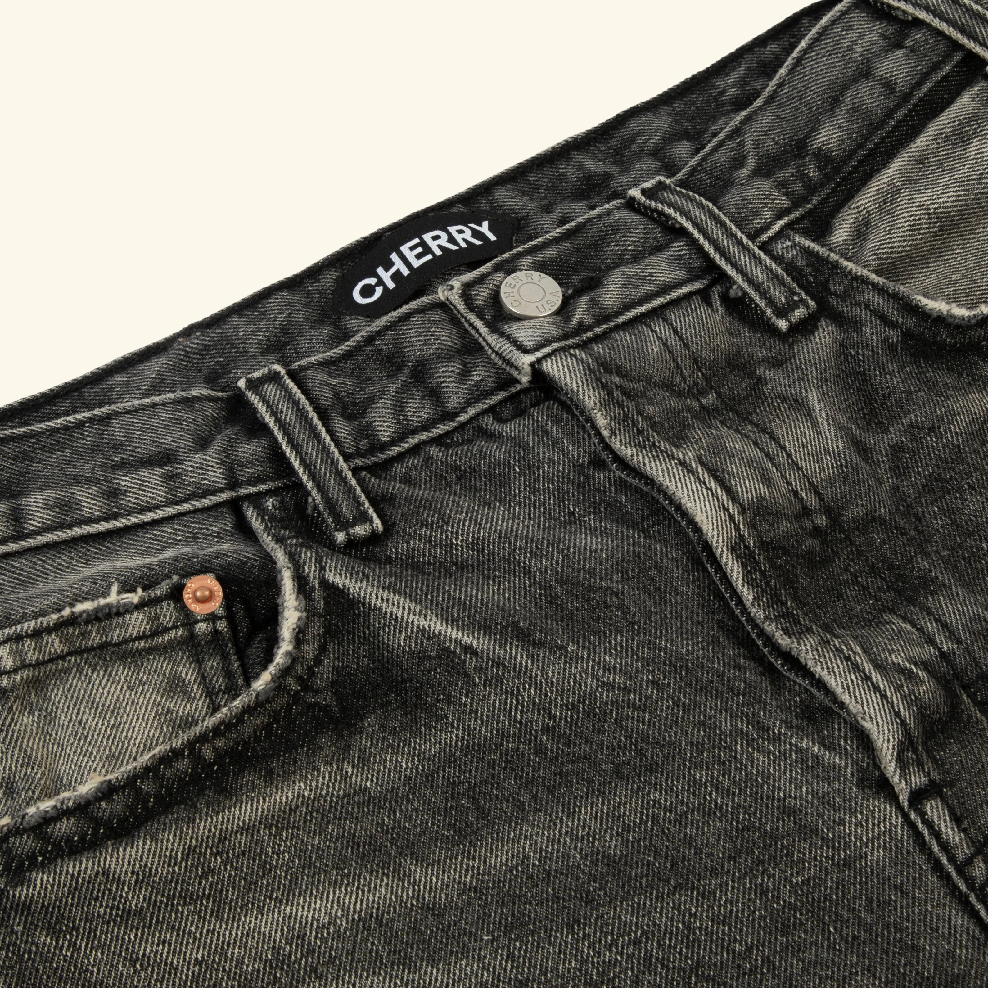 Straight 5 Pocket Denim (Grey) - Image 4