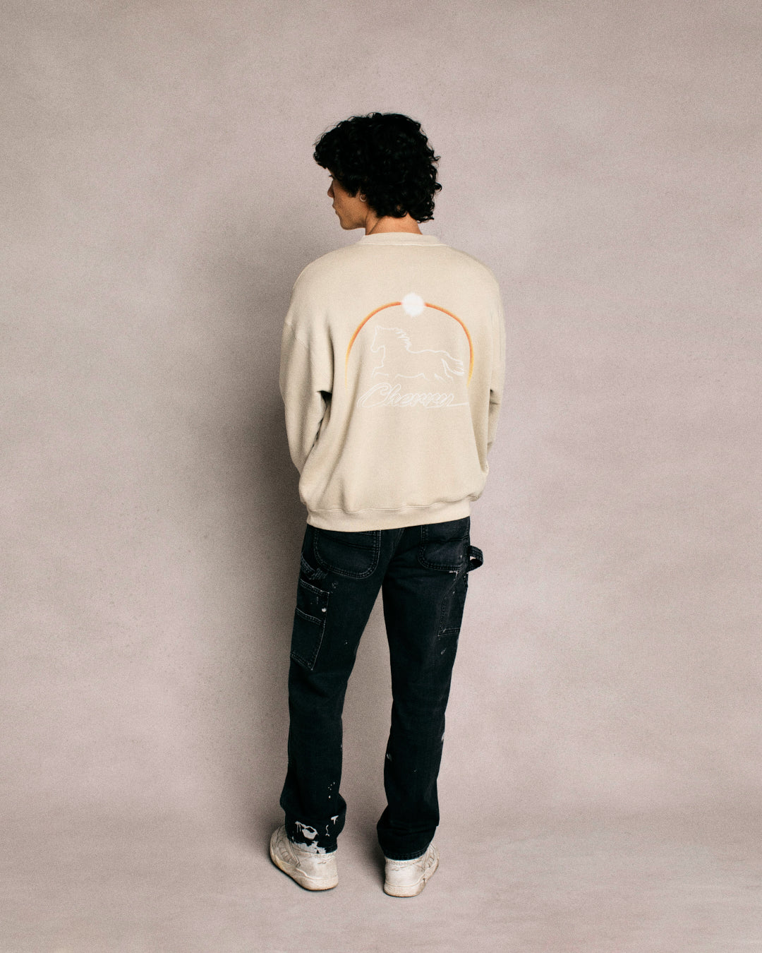 Stardust Henley Crewneck (Beige) - Image 4
