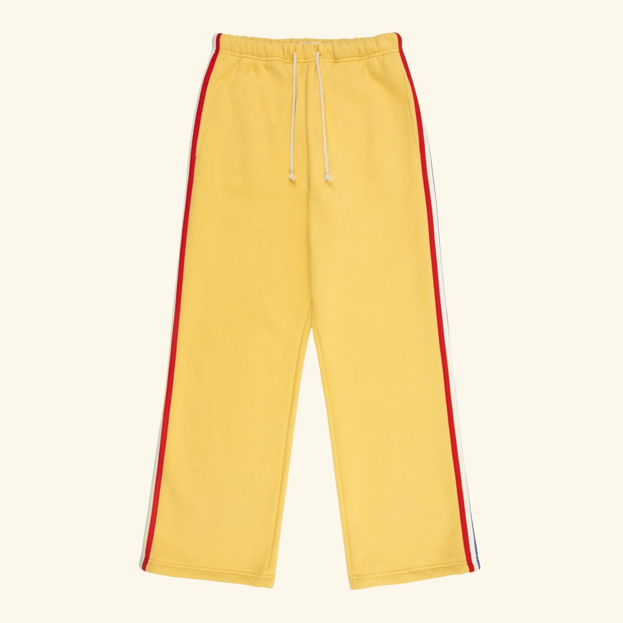 Striped Applique Parachute Sweatpants (Butter)