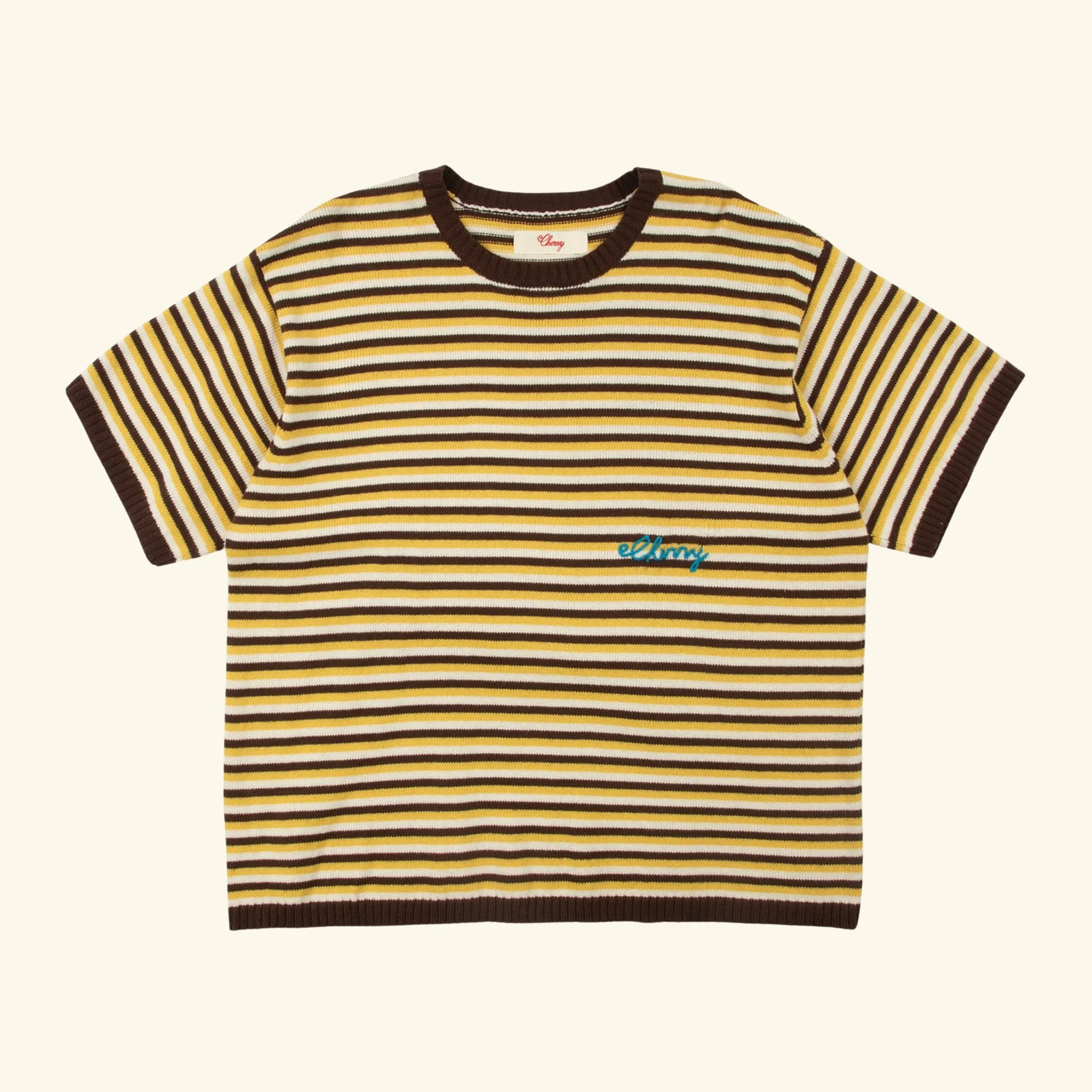 Striped Knit T-Shirt (Brown Butter)