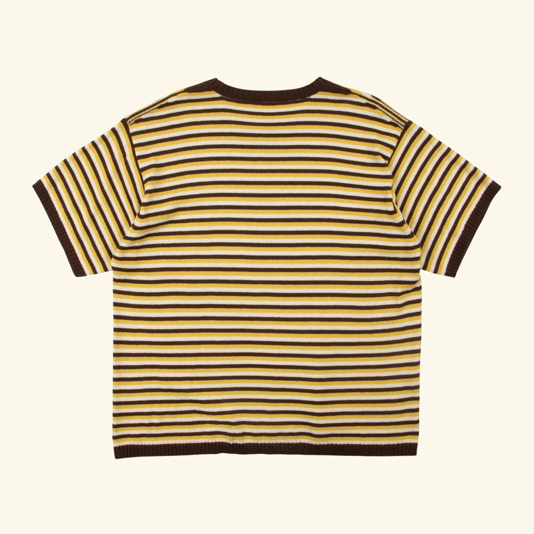 Striped Knit T-Shirt (Brown Butter) - Image 2