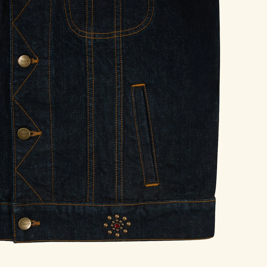 Studded Denim Trucker Jacket - Image 11