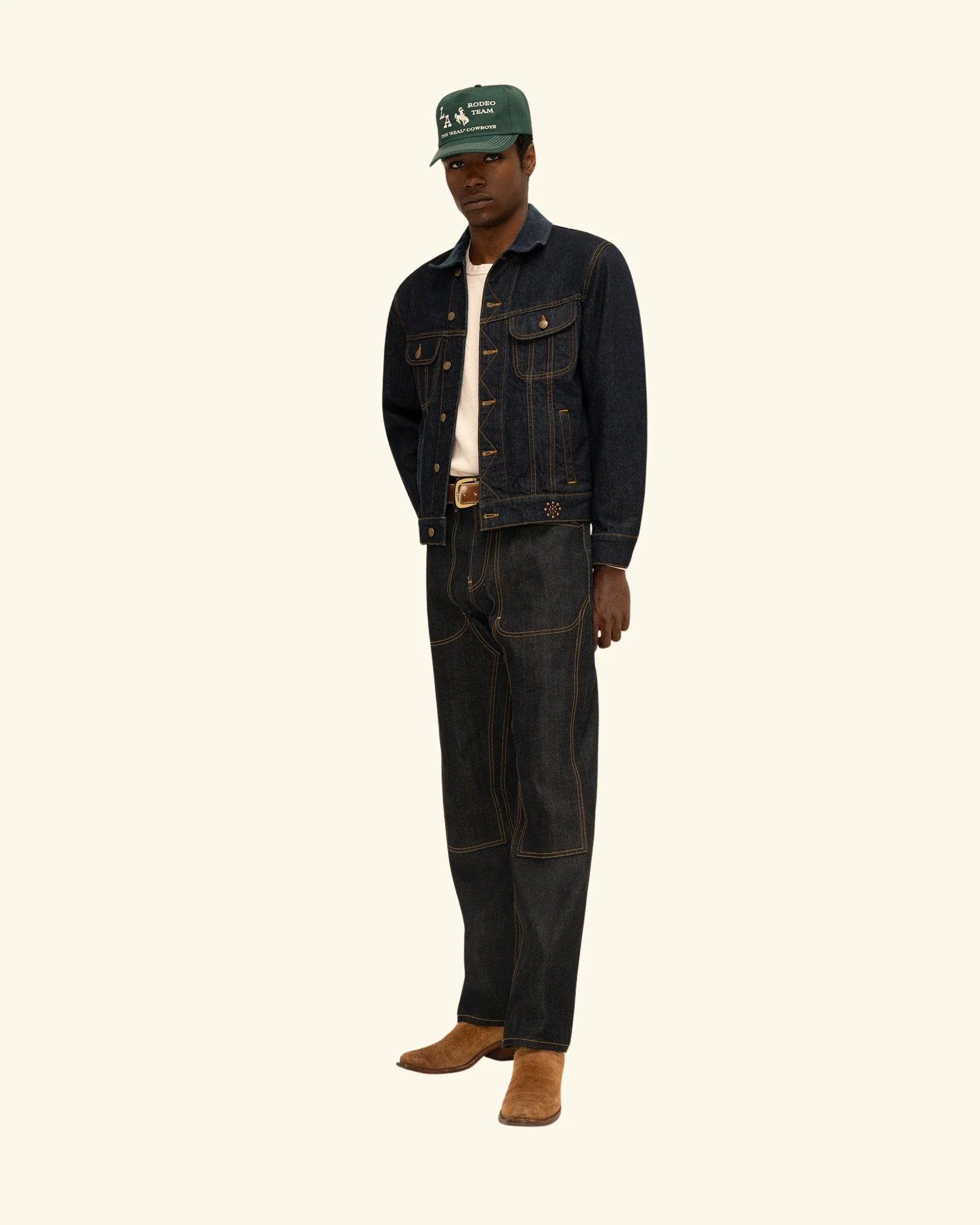 Studded Denim Trucker Jacket - Image 3