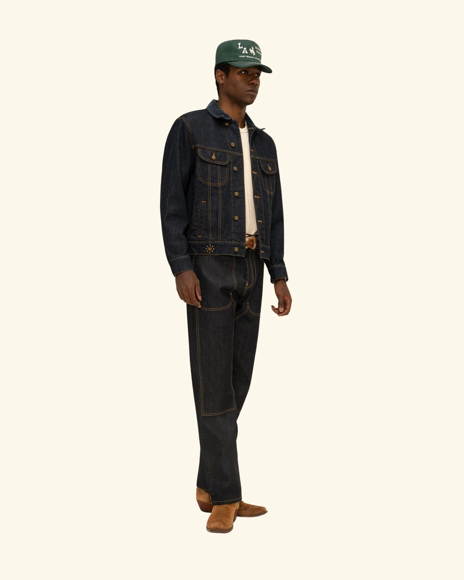 Studded Denim Trucker Jacket - Image 4