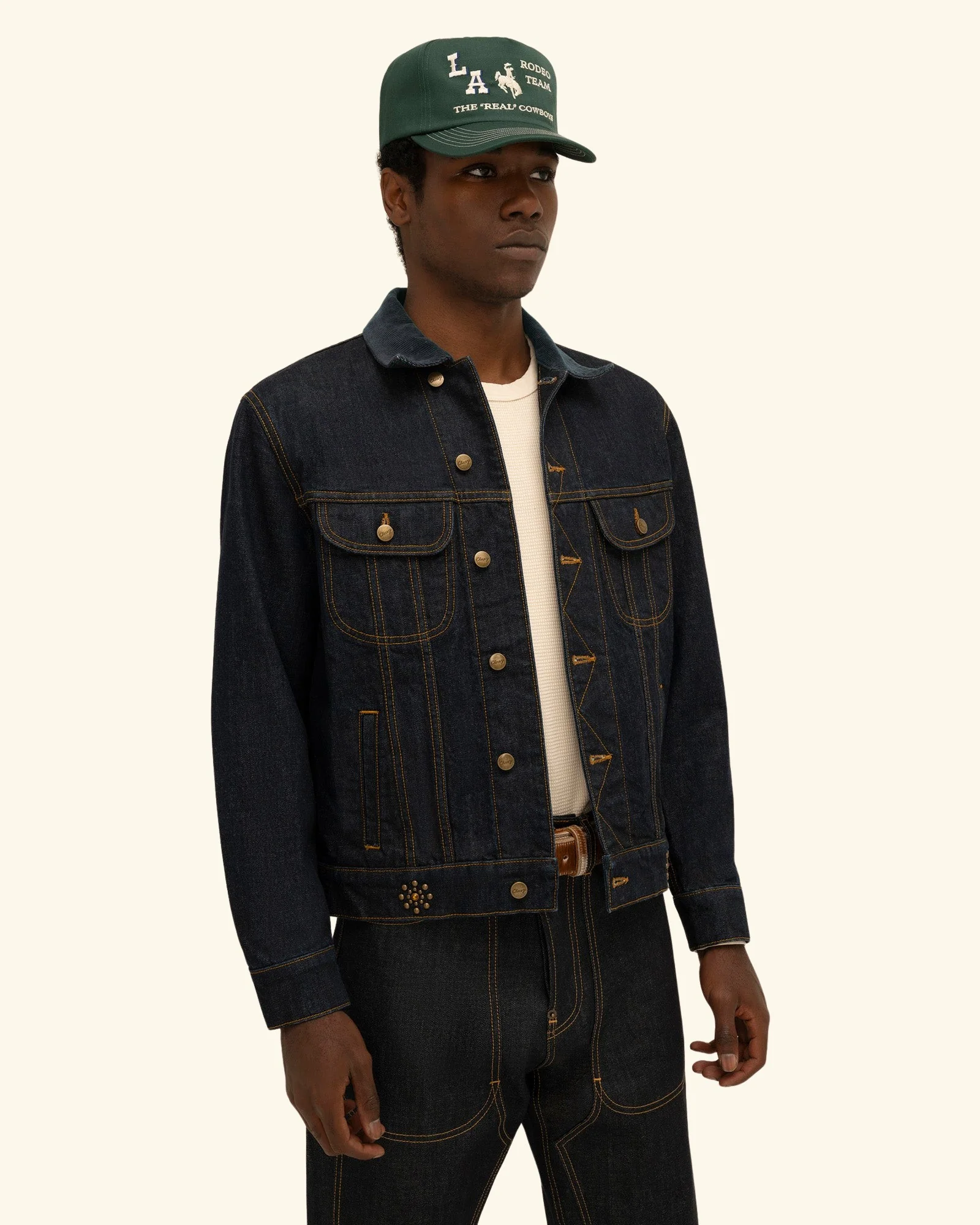 Studded Denim Trucker Jacket - Image 8