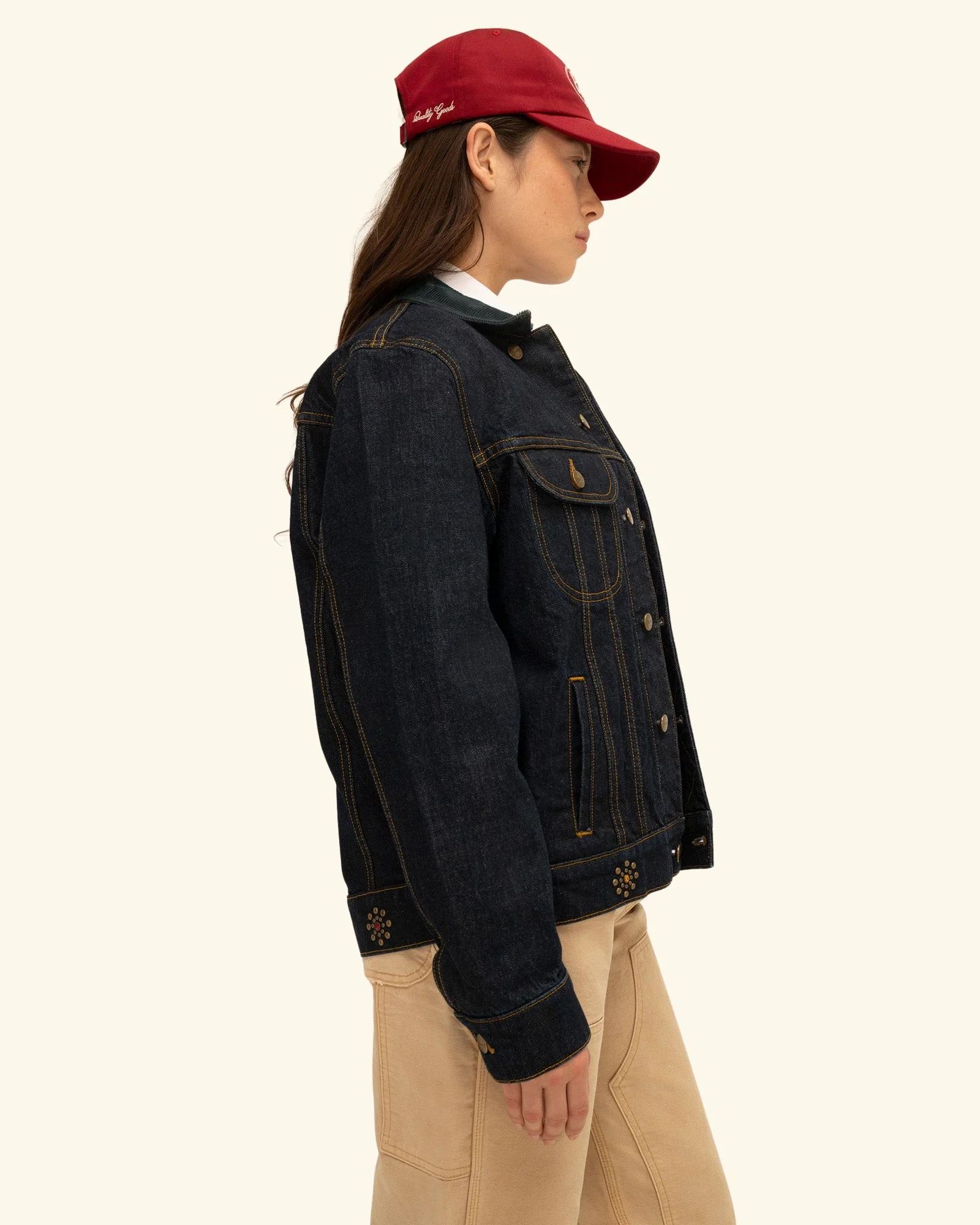 Studded Denim Trucker Jacket - Image 9