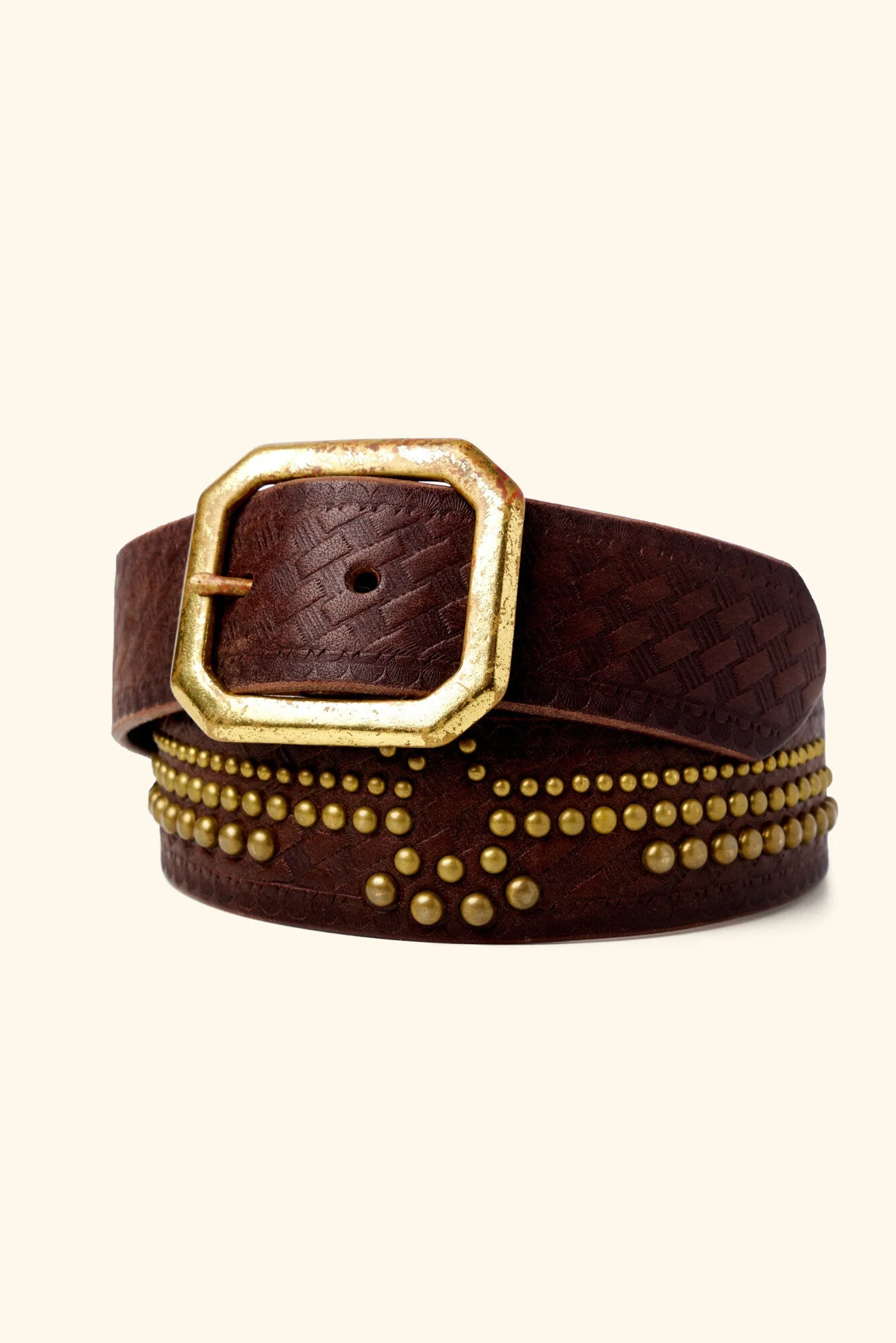Studded Eagle Belt (Brown)
