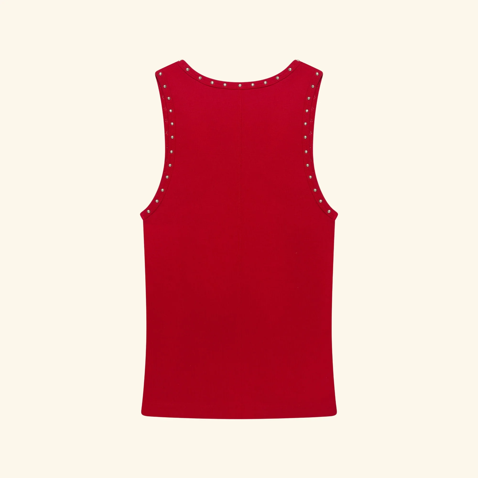 Women's Studded Tank Top (Cherry Red) - Image 2