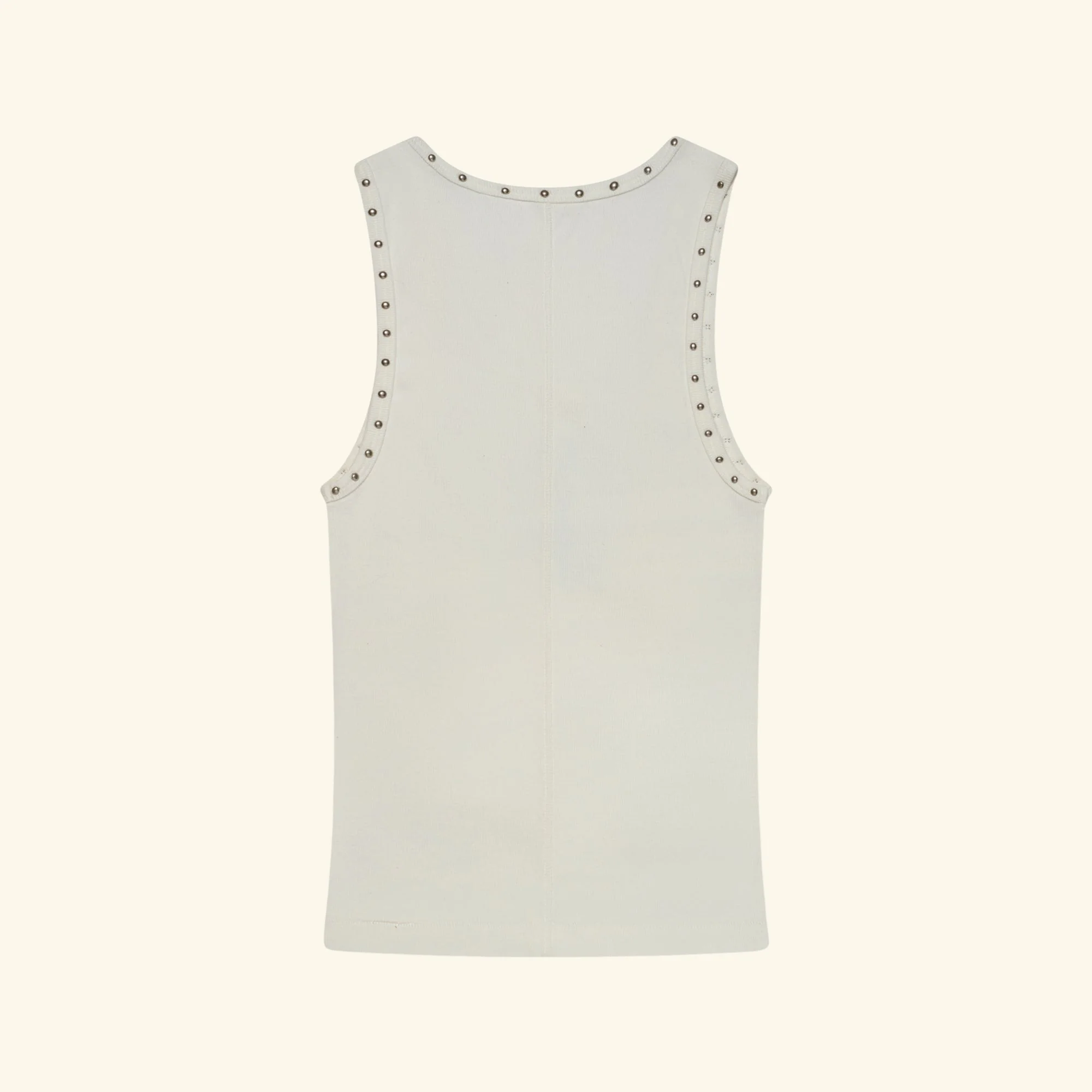 Women's Studded Tank Top (White) - Image 2