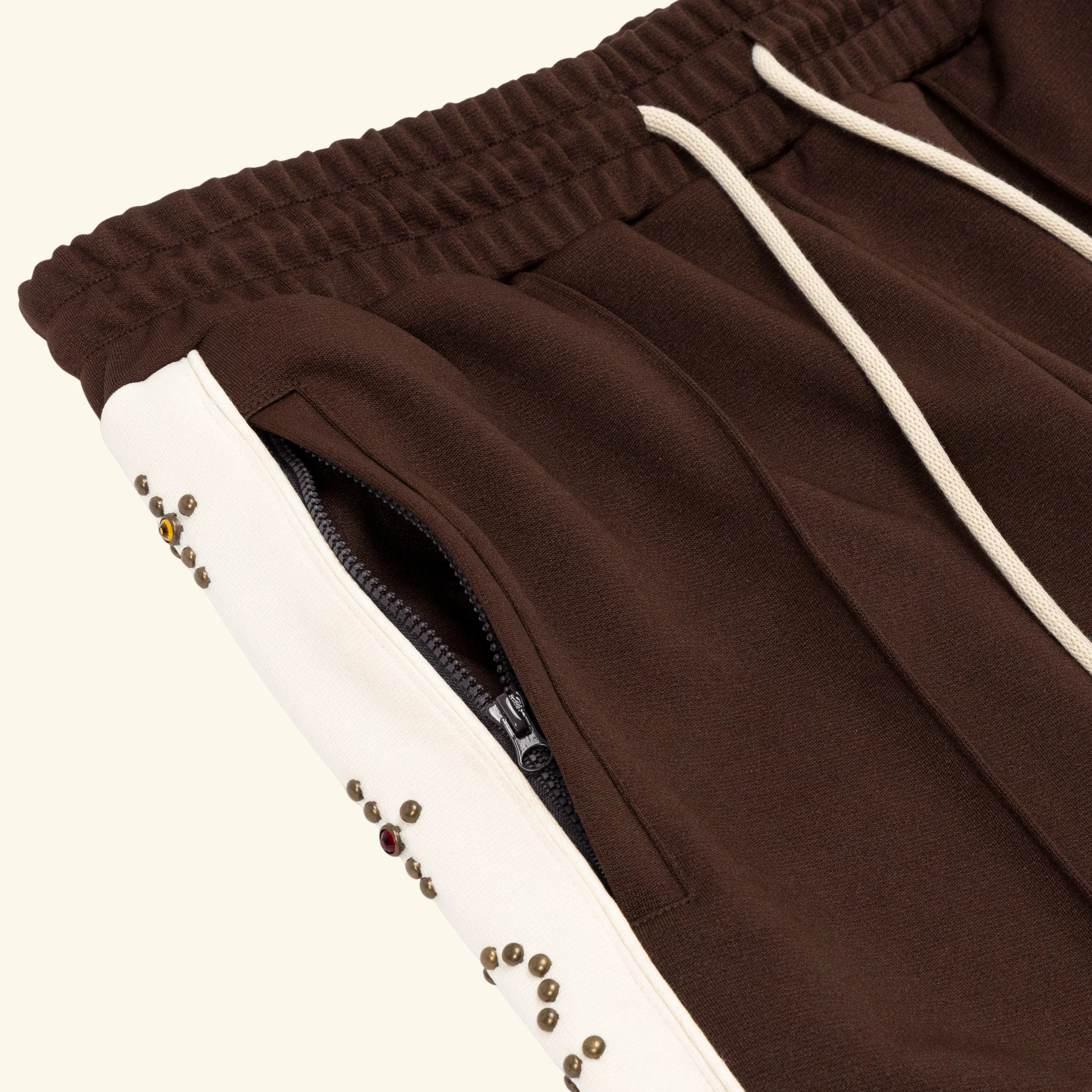 Studded Track Pants (Brown) - Image 2