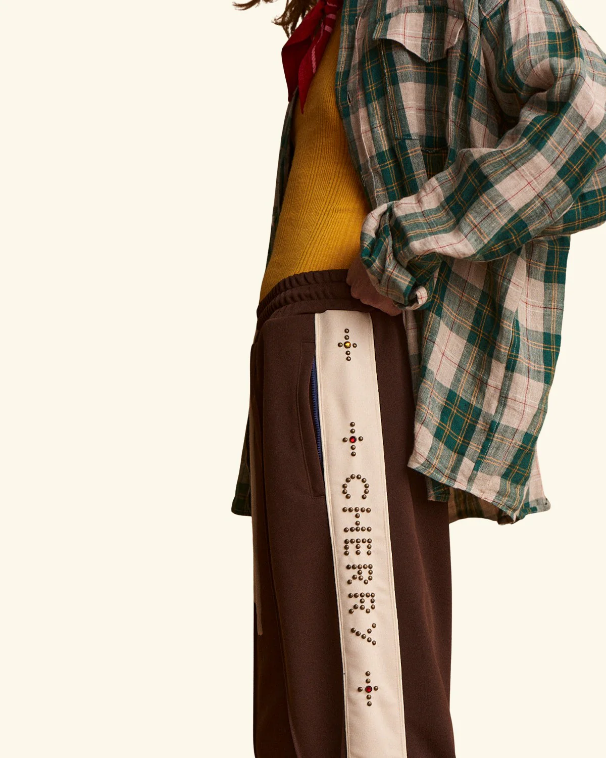 Studded Track Pants (Brown) - Image 6