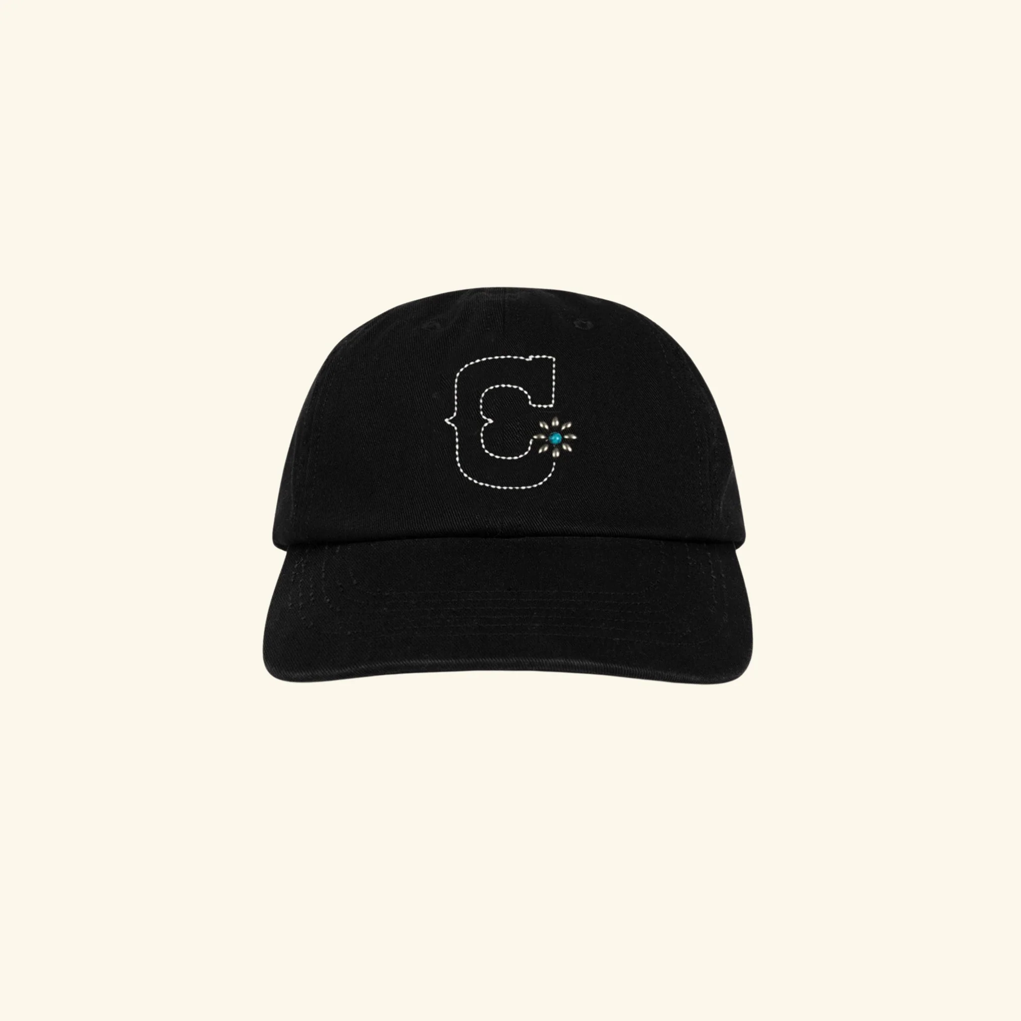 Studded Unstructured Hat (Vintage Black)