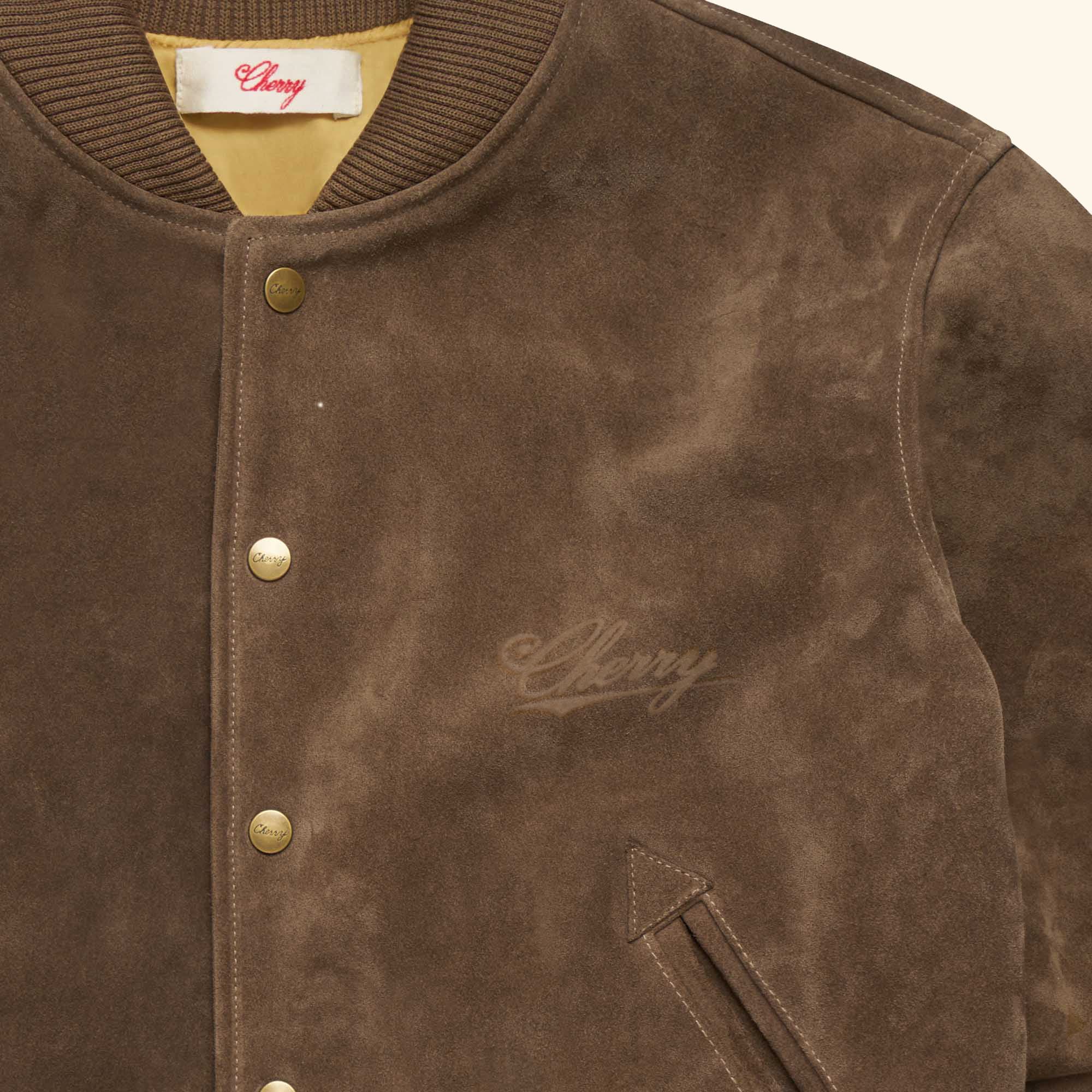 Suede Bomber Jacket (Mushroom) - Image 4