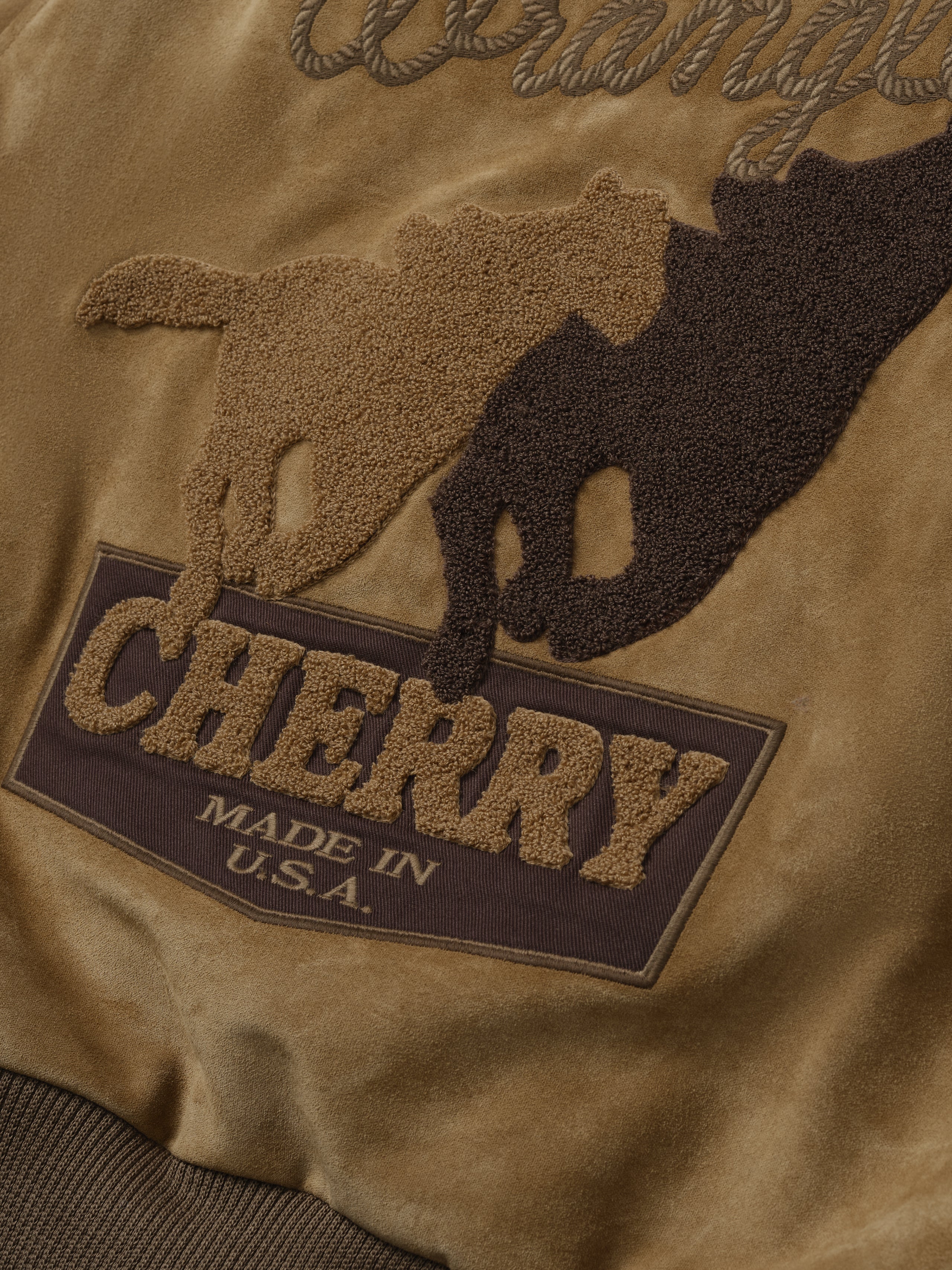 Cherry x Wrangler Suede Varsity Jacket (Tan) - Image 8