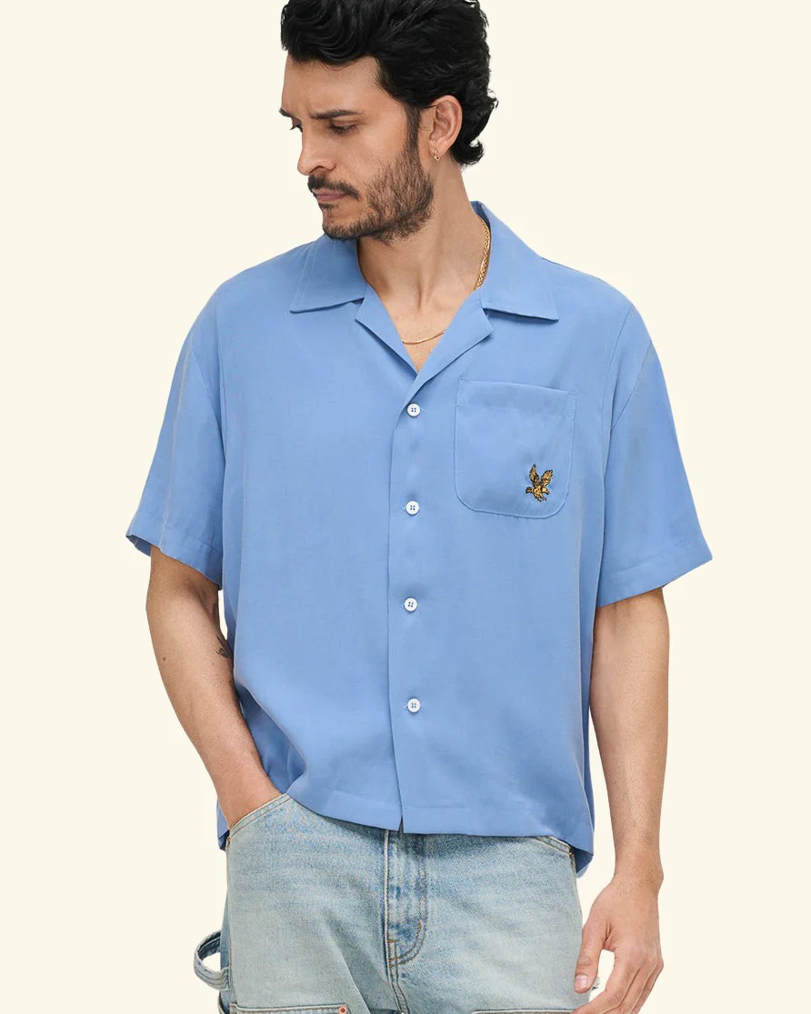 Tencel Bowling Shirt (Steel Blue) - Image 5