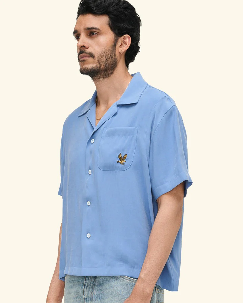 Tencel Bowling Shirt (Steel Blue) - Image 6