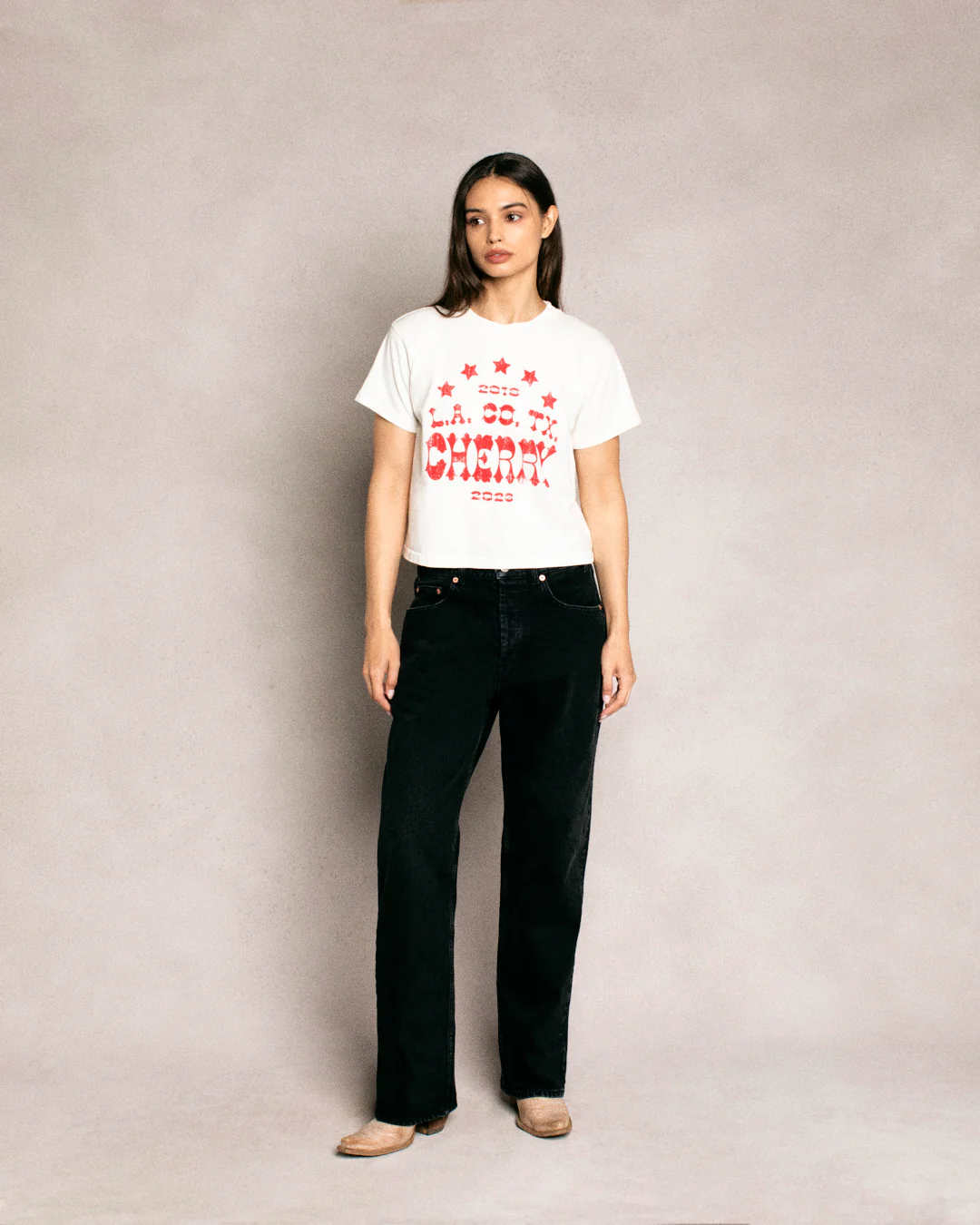 Tri State Boxy Baby Tee (Vintage White) - Image 3