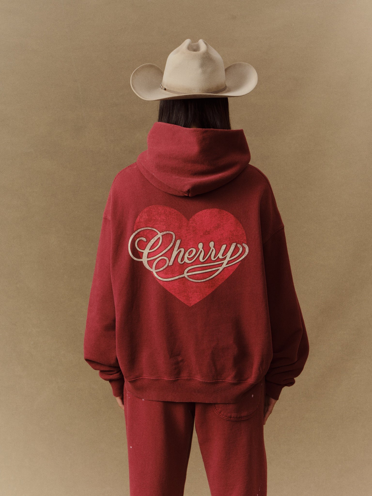 Valentine's Distressed Hoodie (Sun Faded Red) - Image 4