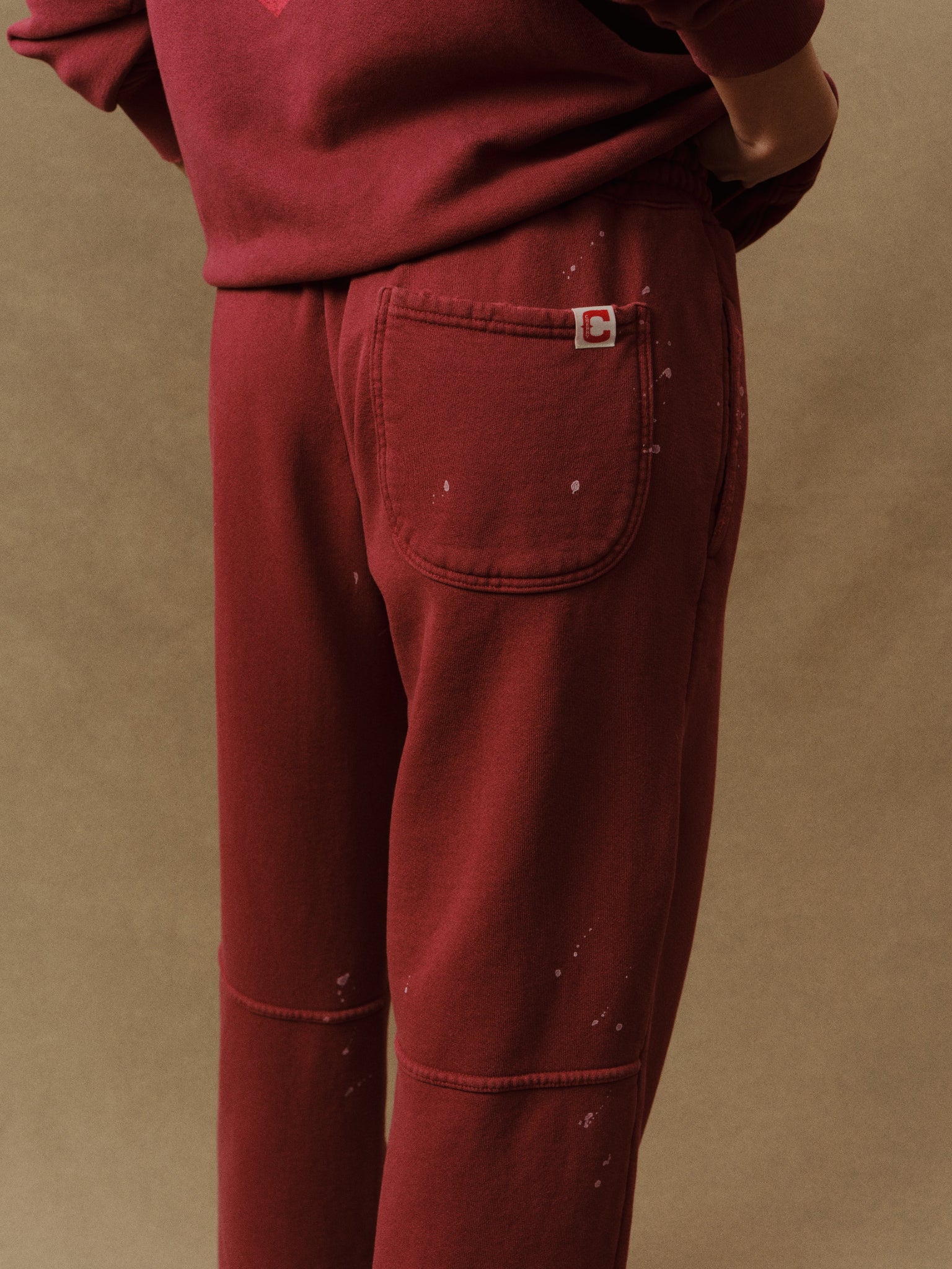 Valentine's Distressed Parachute Sweatpants (Sun Faded Red) - Image 6