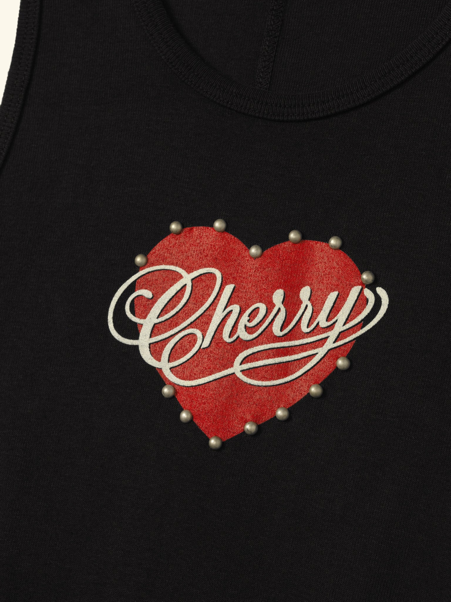 Women's Studded Valentine's Tank Top (Vintage Black) - Image 4