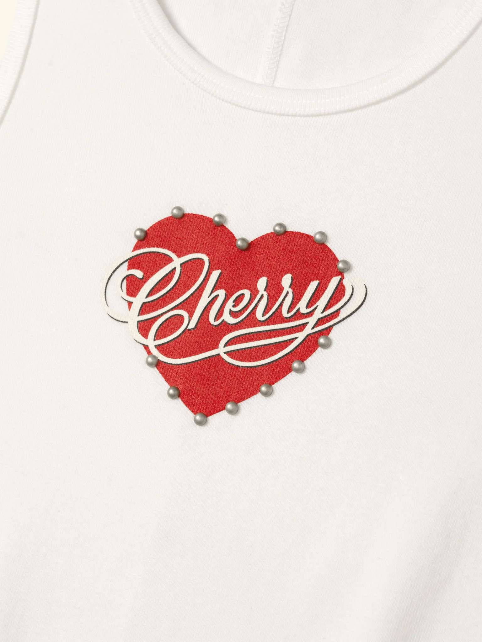 Women's Studded Valentine's Tank Top (Vintage White) - Image 5