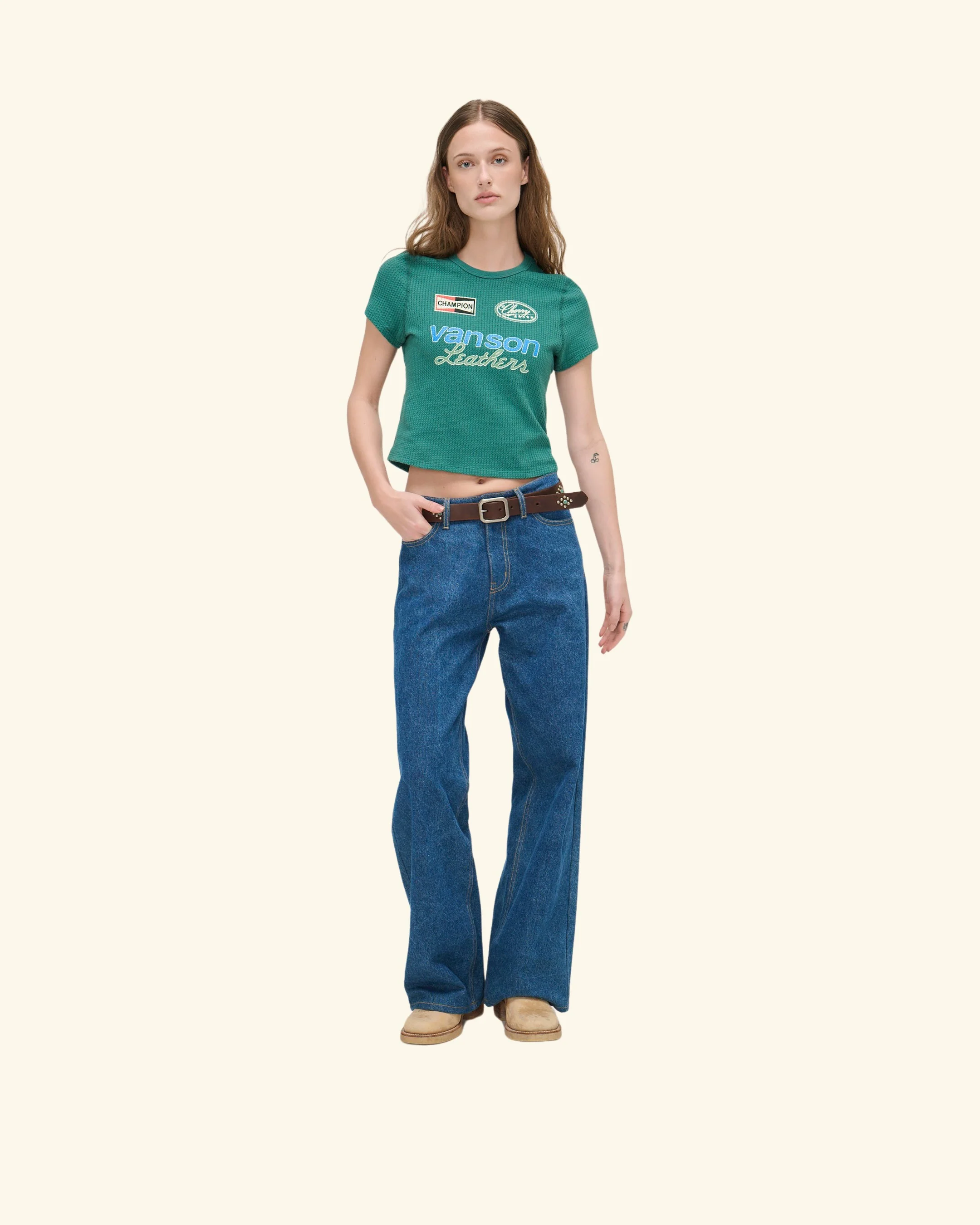 Vanson Mesh Baby Tee (Pine) - Image 4