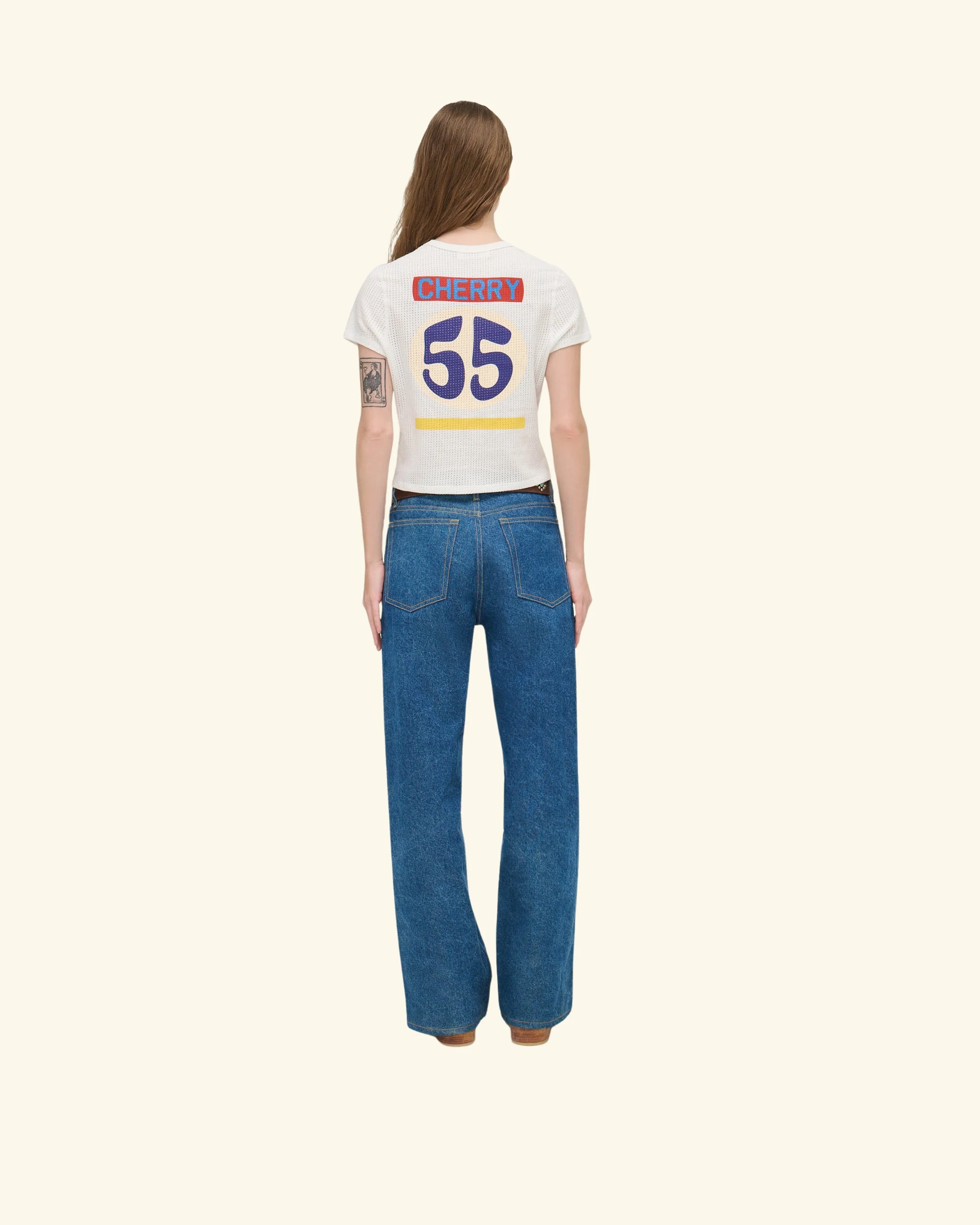 Vanson Mesh Baby Tee (Vintage White) - Image 4
